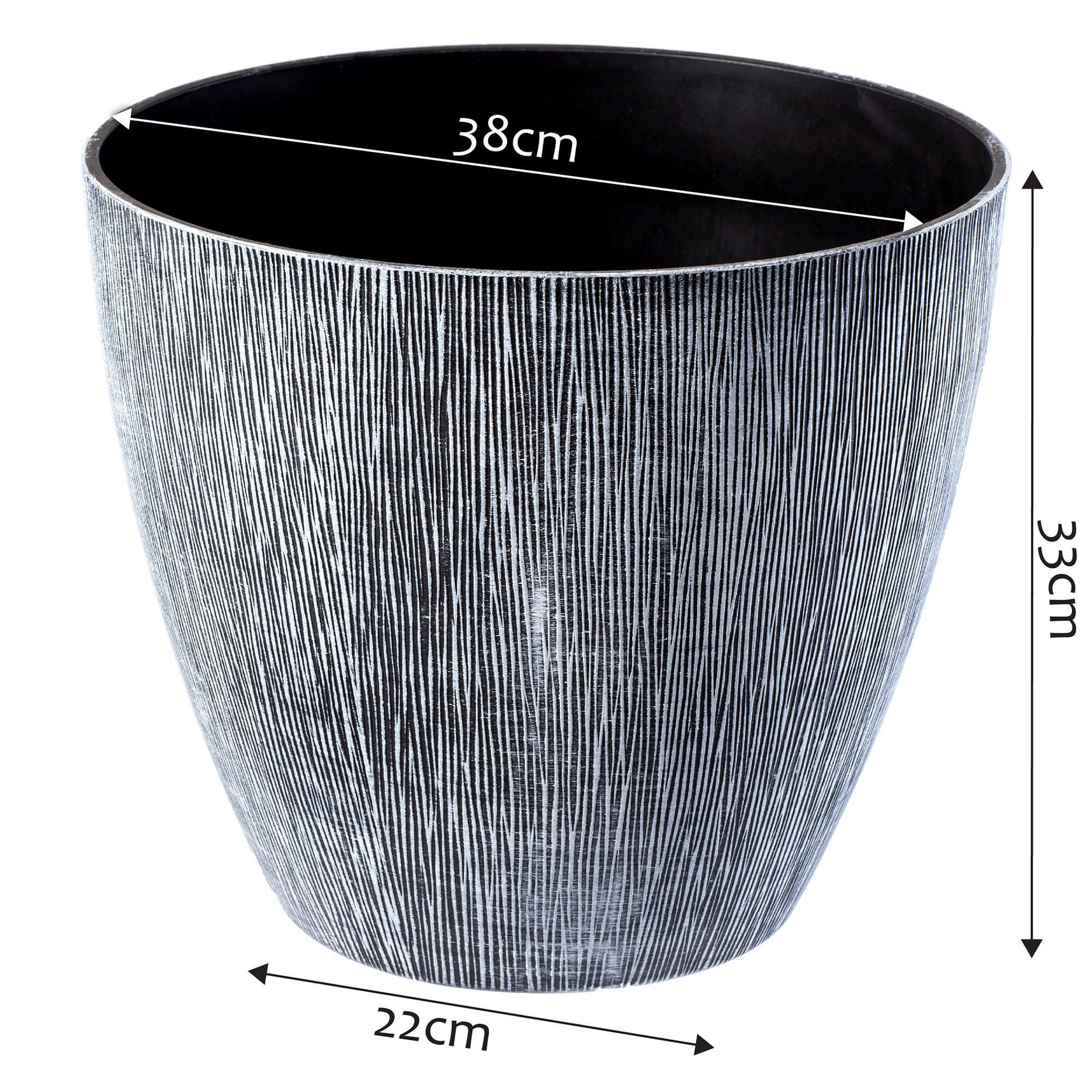 Donica na rośliny 38 cm, szara