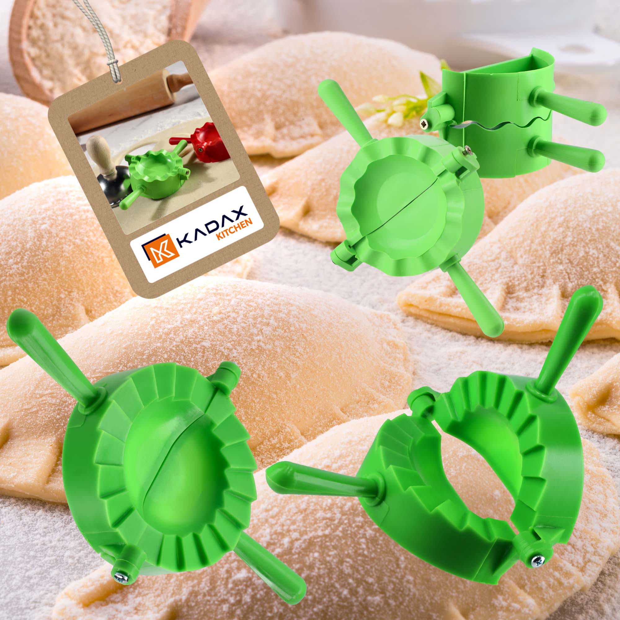 Forma do pierogów i uszek Locana, zielona 4 szt.