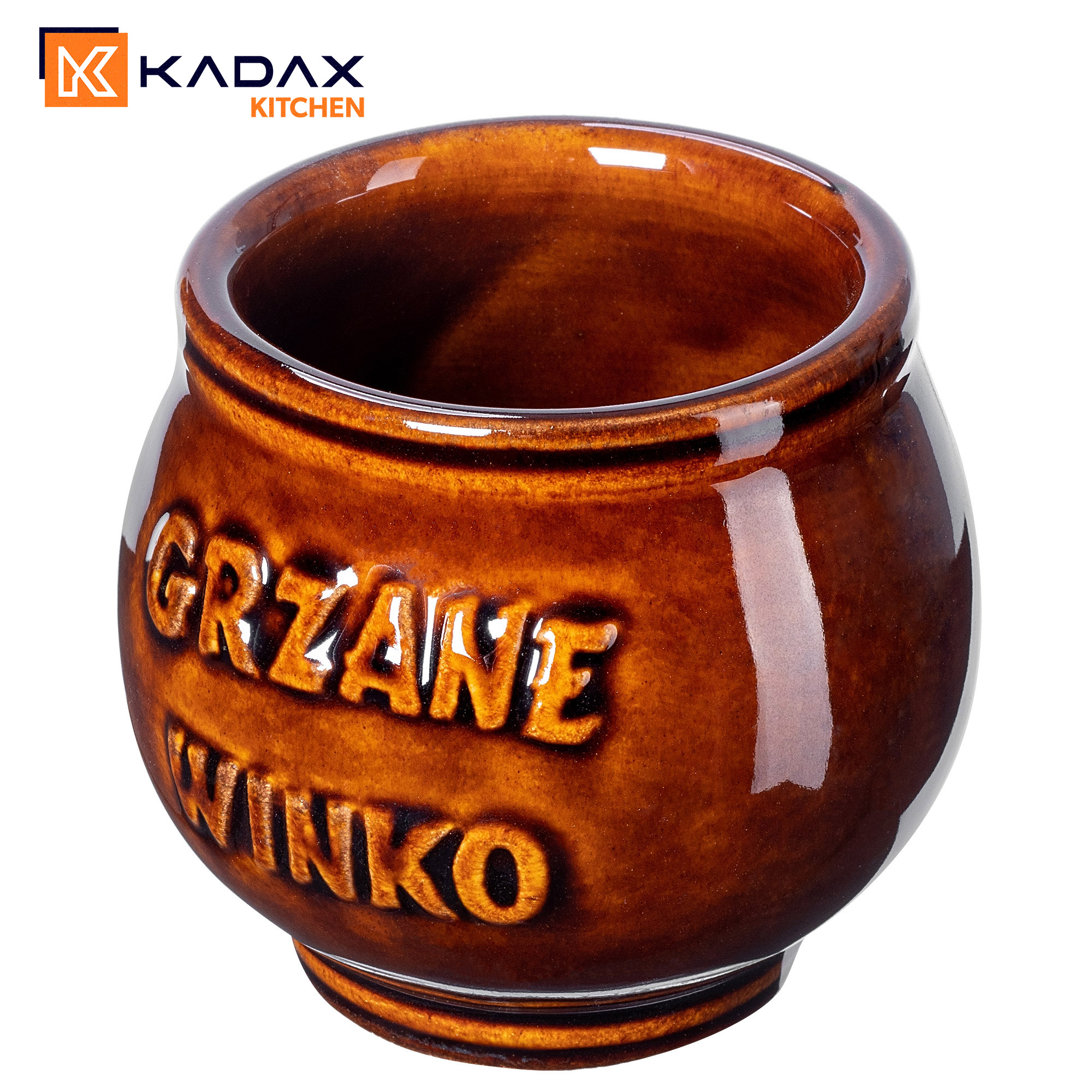 Kubek kamionkowy Olympia 0,3L z napisem "Grzane Winko", 4 szt.