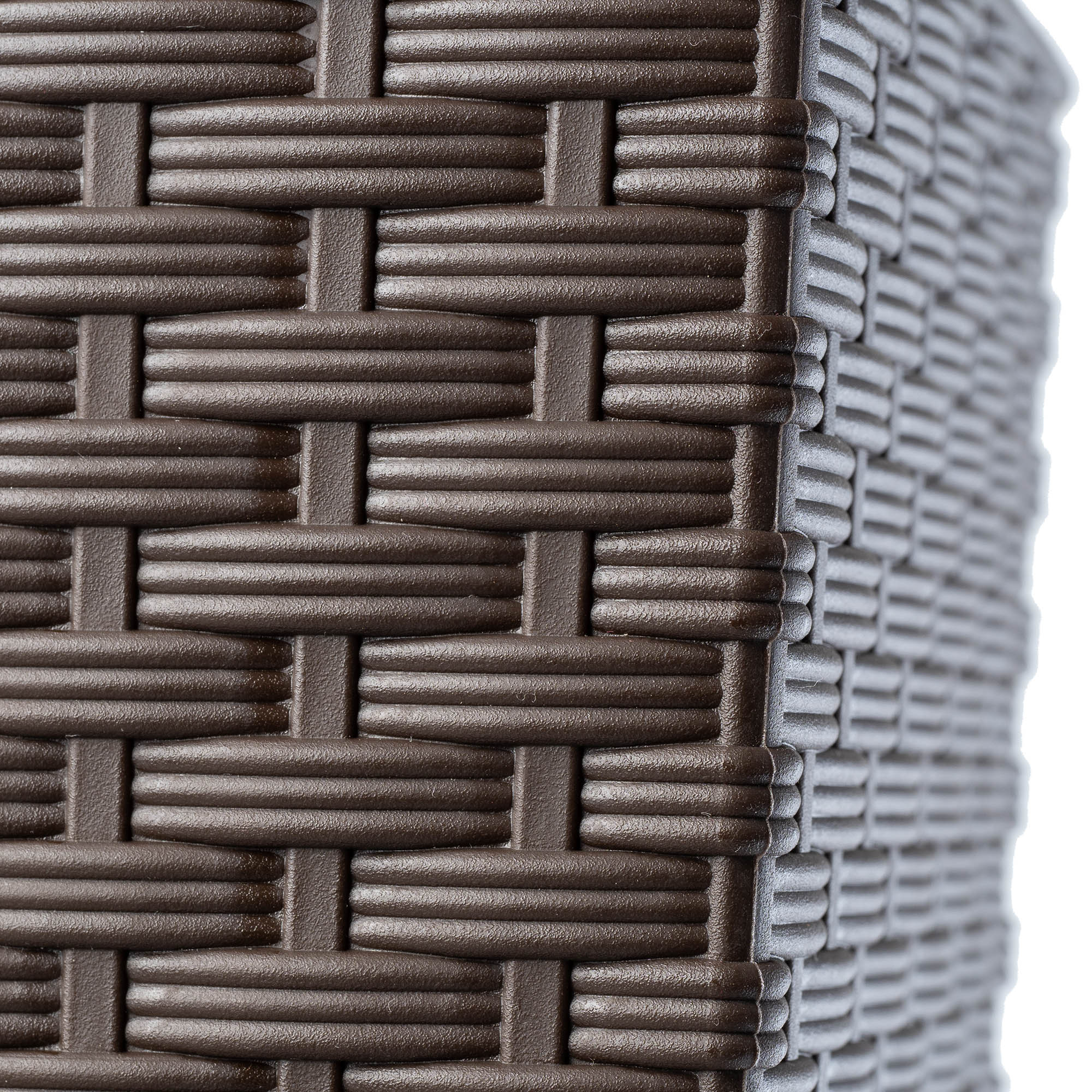 Donica z wkładem rattan Pesaro 25 cm, mokka