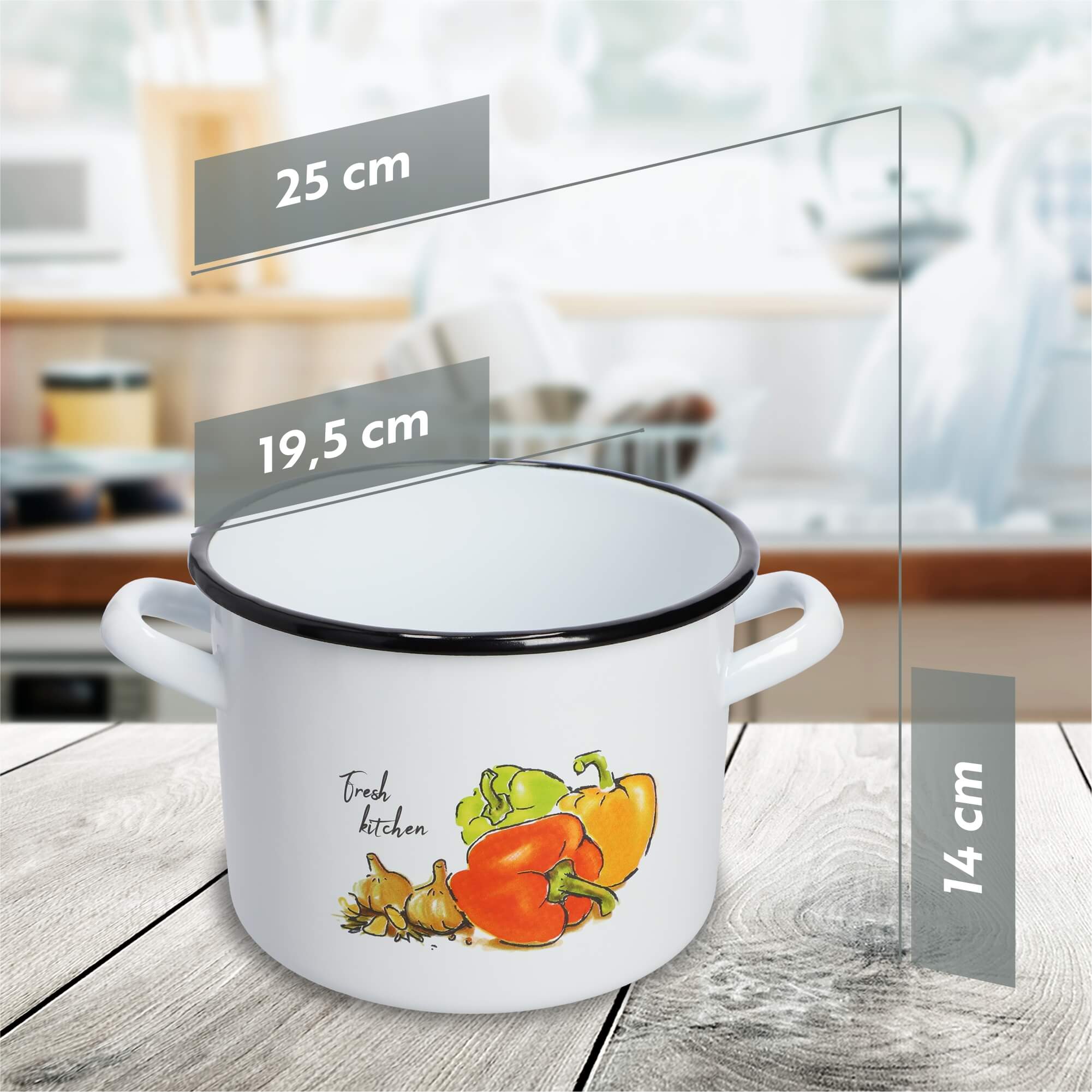 Garnek emaliowany 3,4L, biały
