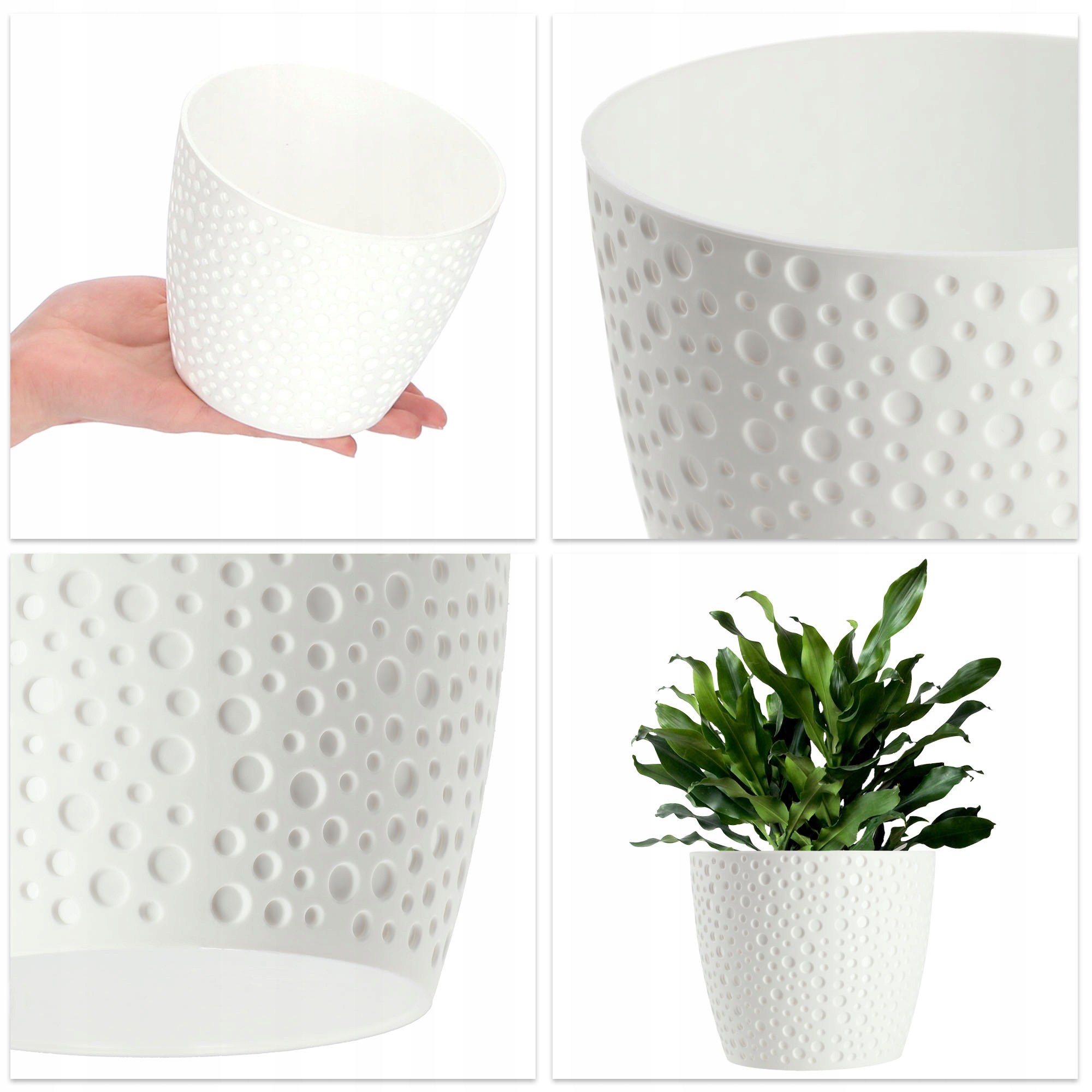 Doniczka na kwiaty Casini 13 cm, biała