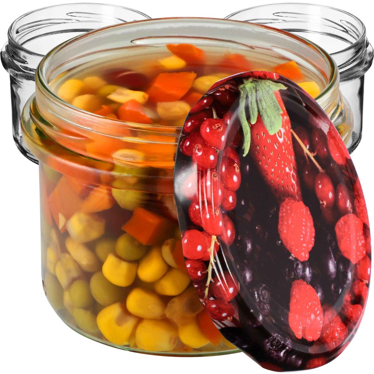 Słoiki na przetwory Tartu 235ml 20szt fi 82 mm + wieczka "Owoce leśne"