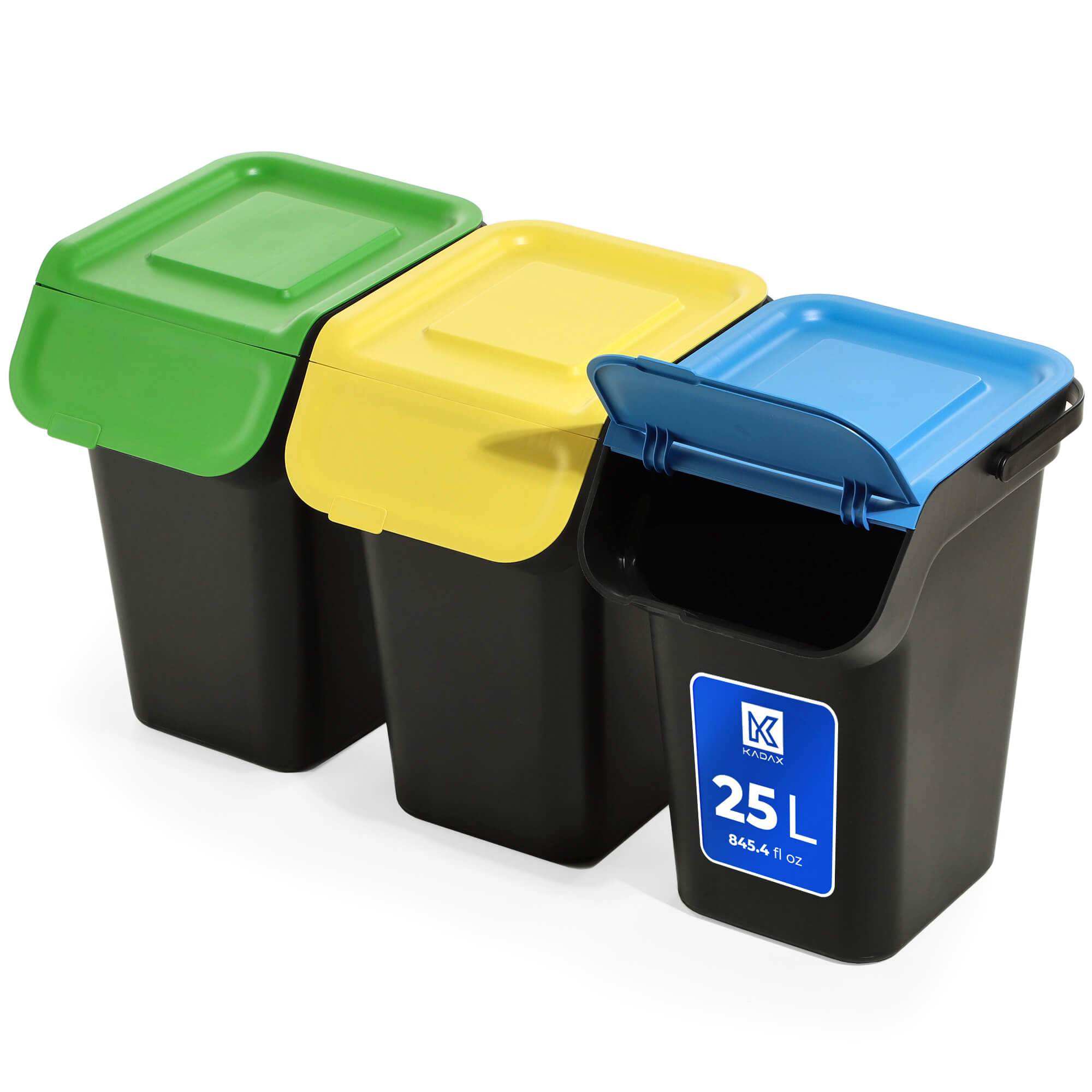 Zestaw koszy na śmieci Pagney 3x25L czarny