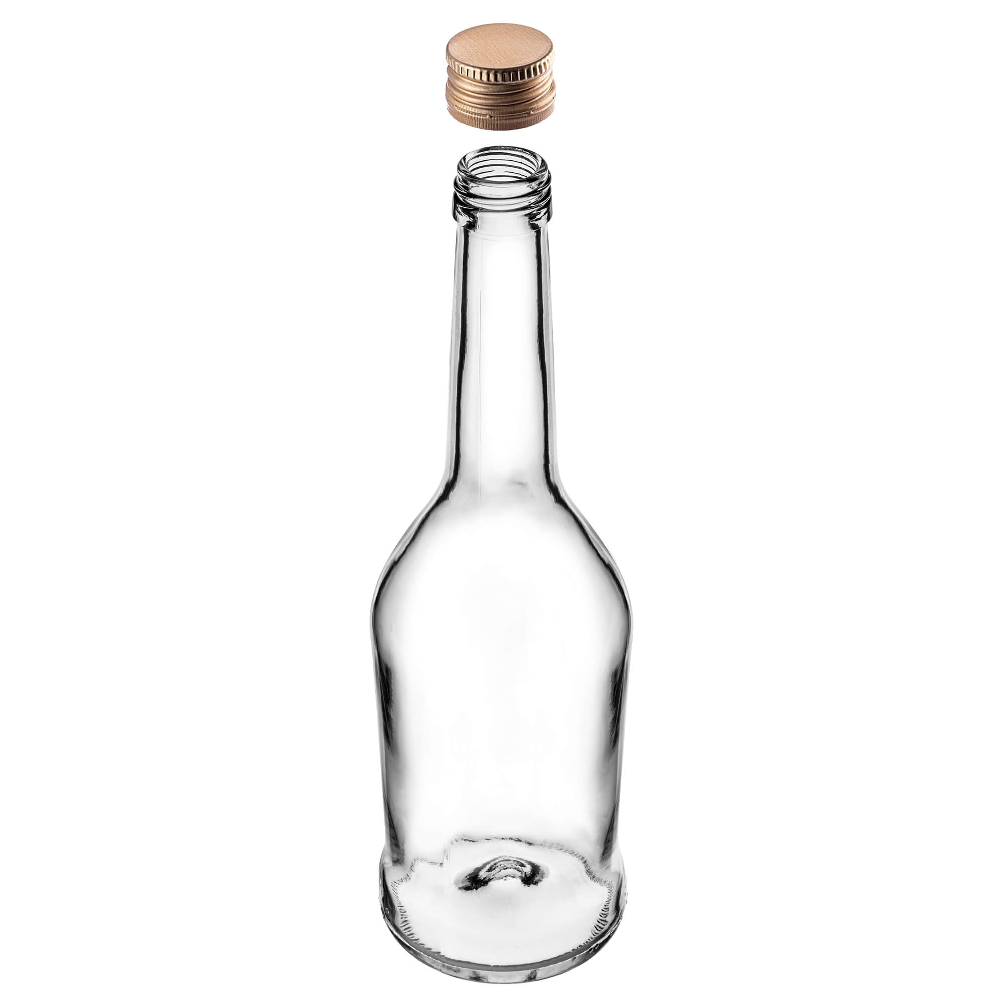 Szklana butelka na nalewkę Loiret 500ml ze złotą zakrętką 50 szt.