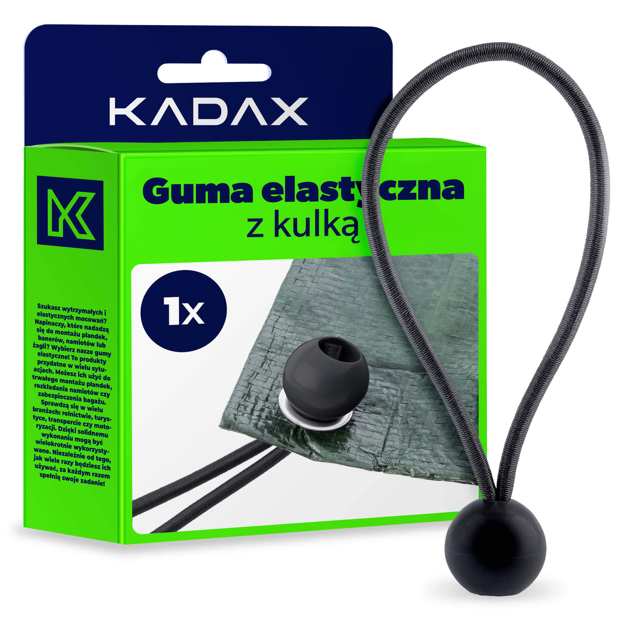 Guma elastyczna z kulką 15 cm, szara
