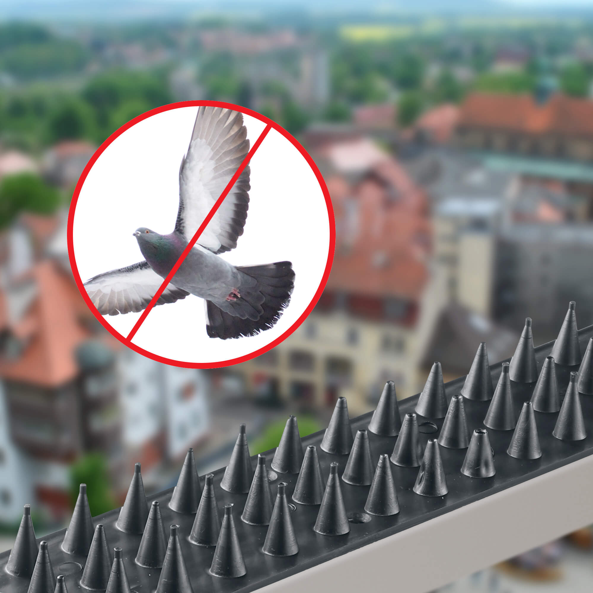 Plastikowe kolce Tosta przeciw ptakom 50 cm szare 30 szt.
