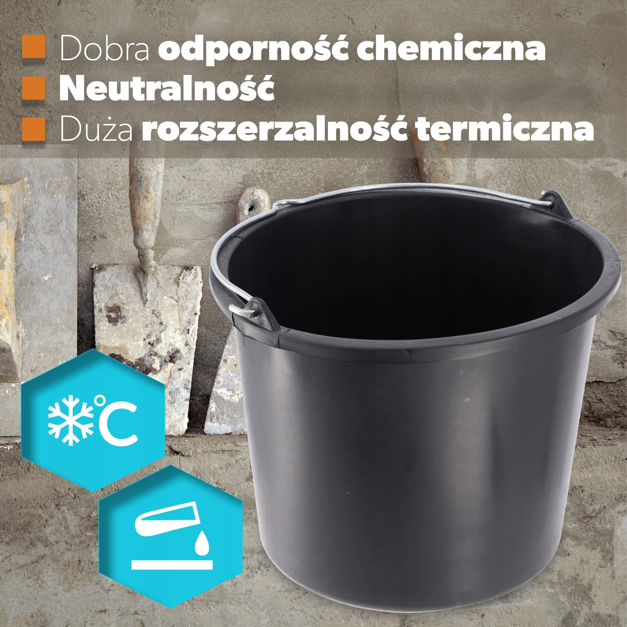 Wiadro budowlane Bado okrągłe 5L, 10szt.