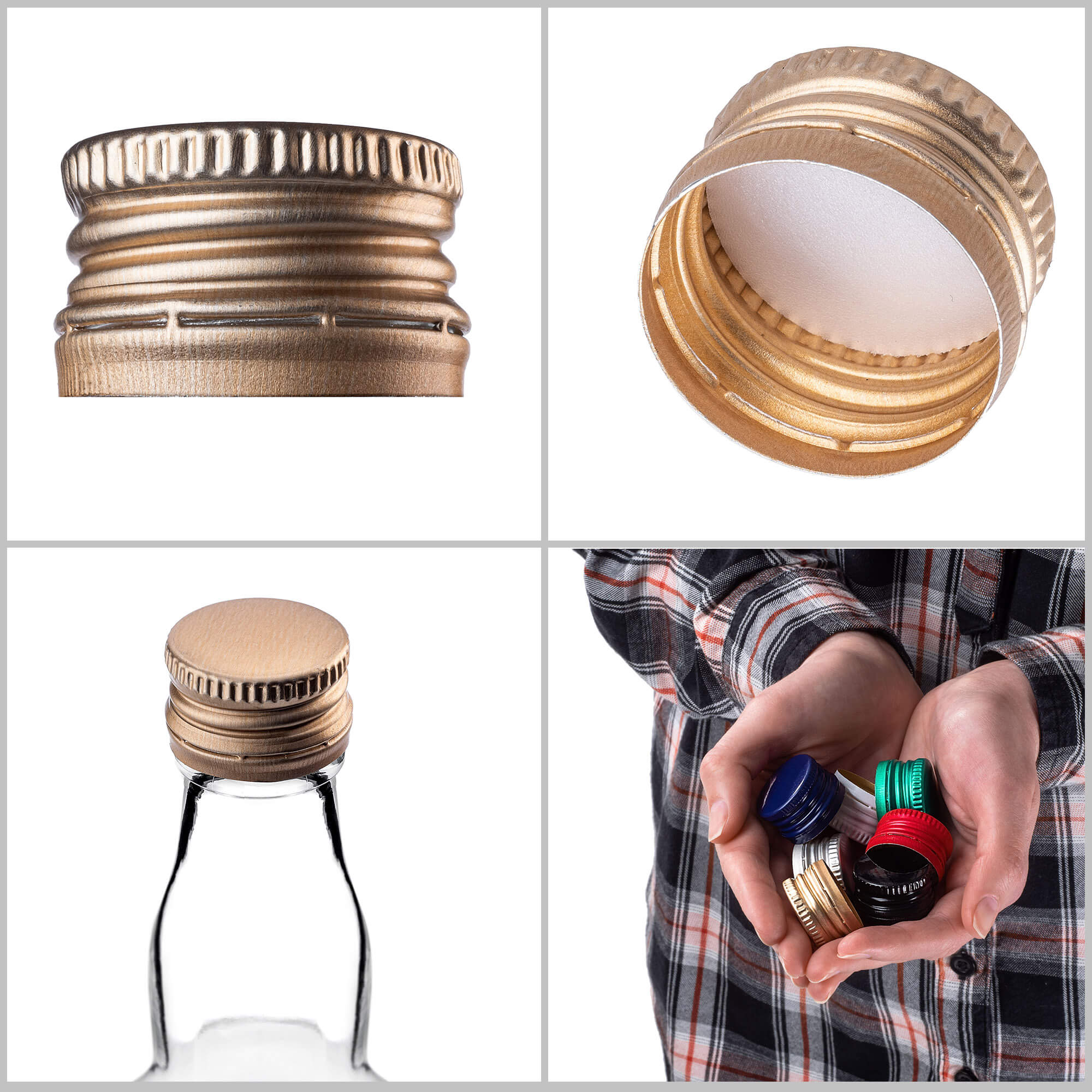 Aluminiowa zakrętka do butelek Annot fi 28mm złota 10 szt.