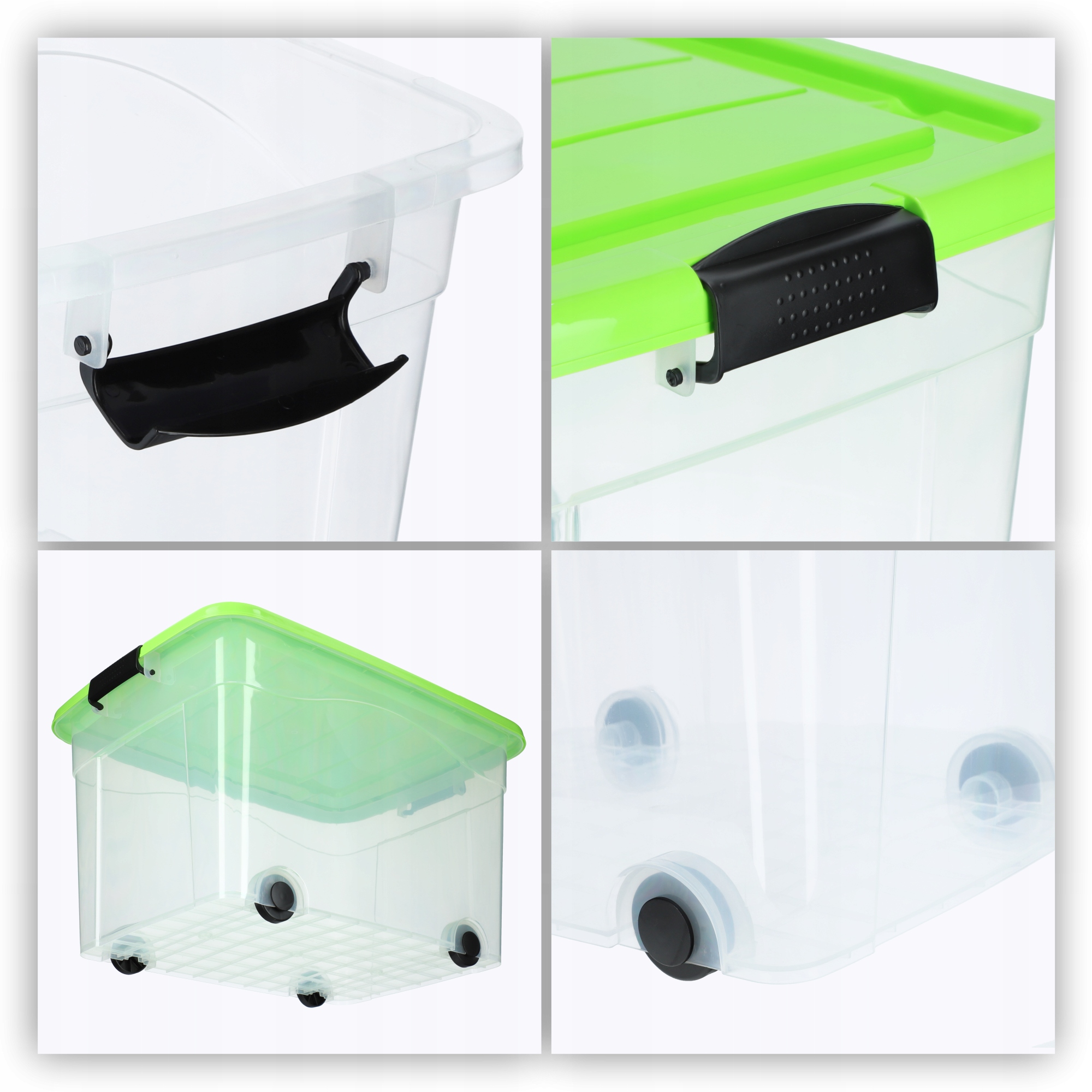 Plastikowy pojemnik na kółkach Vado 60L, zielony