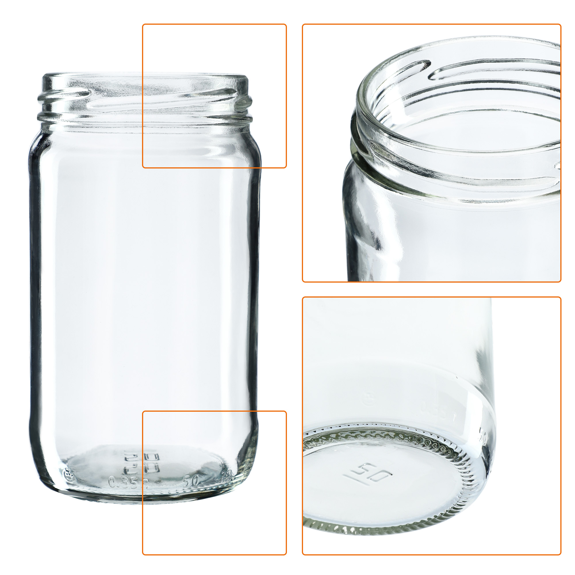 Słoiki na przetwory Gera 350ml fi 66 mm 10szt + srebrne wieczka