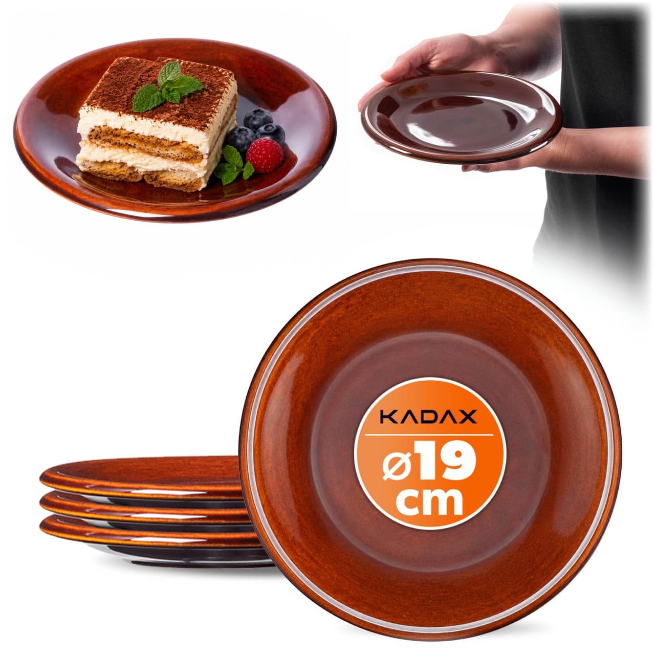 Talerz kamionkowy mały Olympia 19 cm, 4 szt.