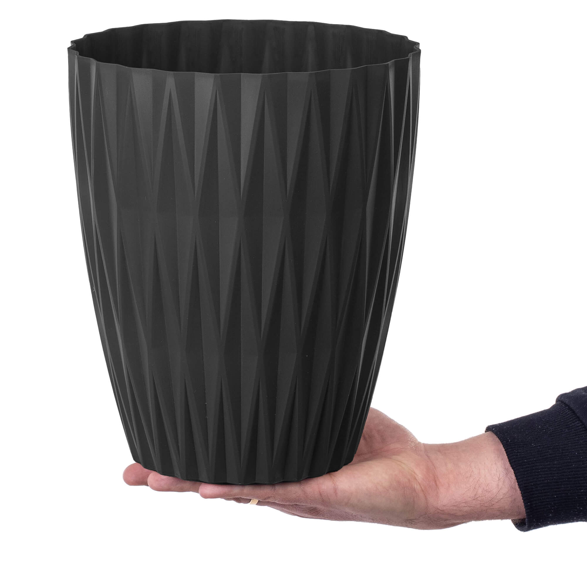 Doniczka z wkładką Terce 21 cm czarna