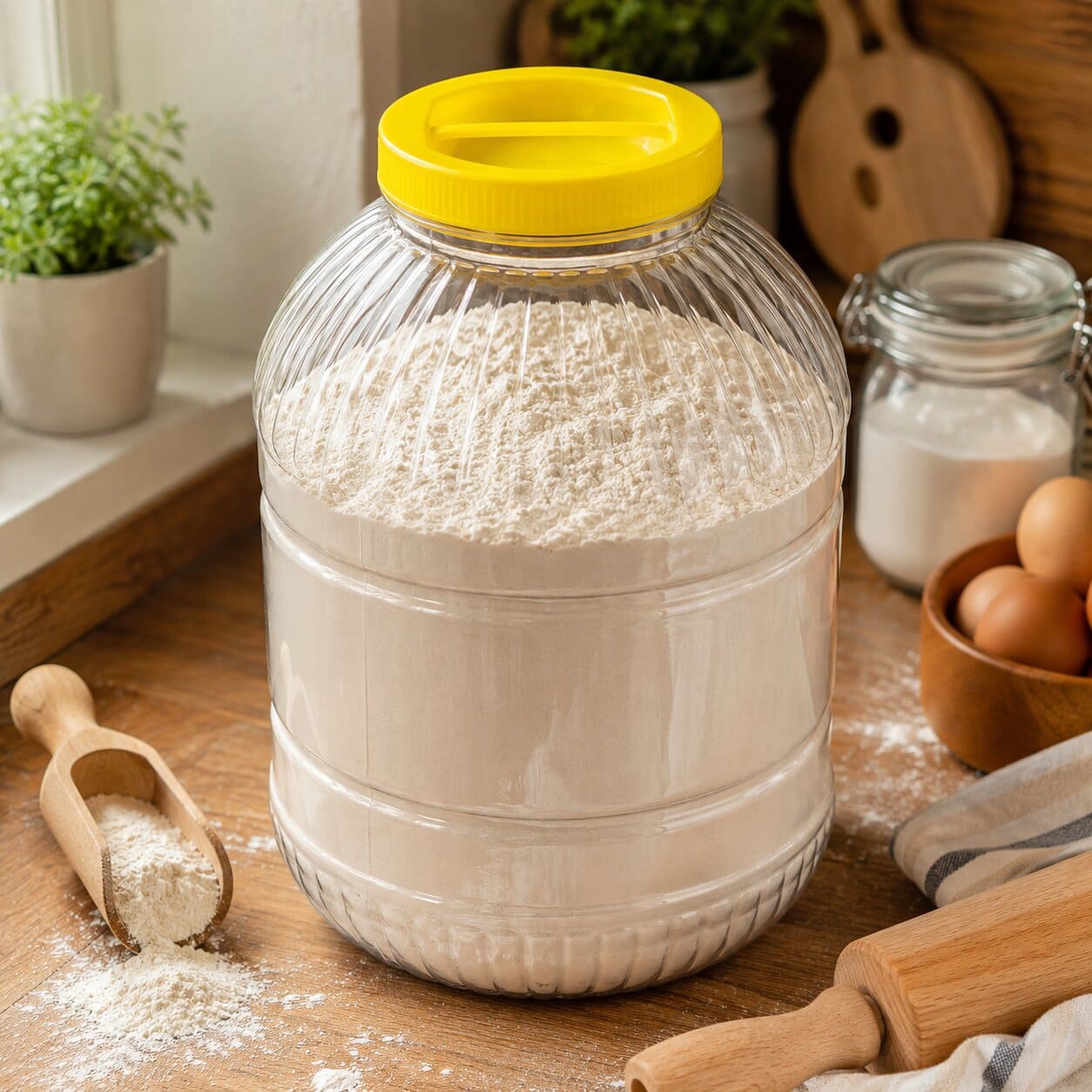 Słoik plastikowy z zakrętką 8L żółty