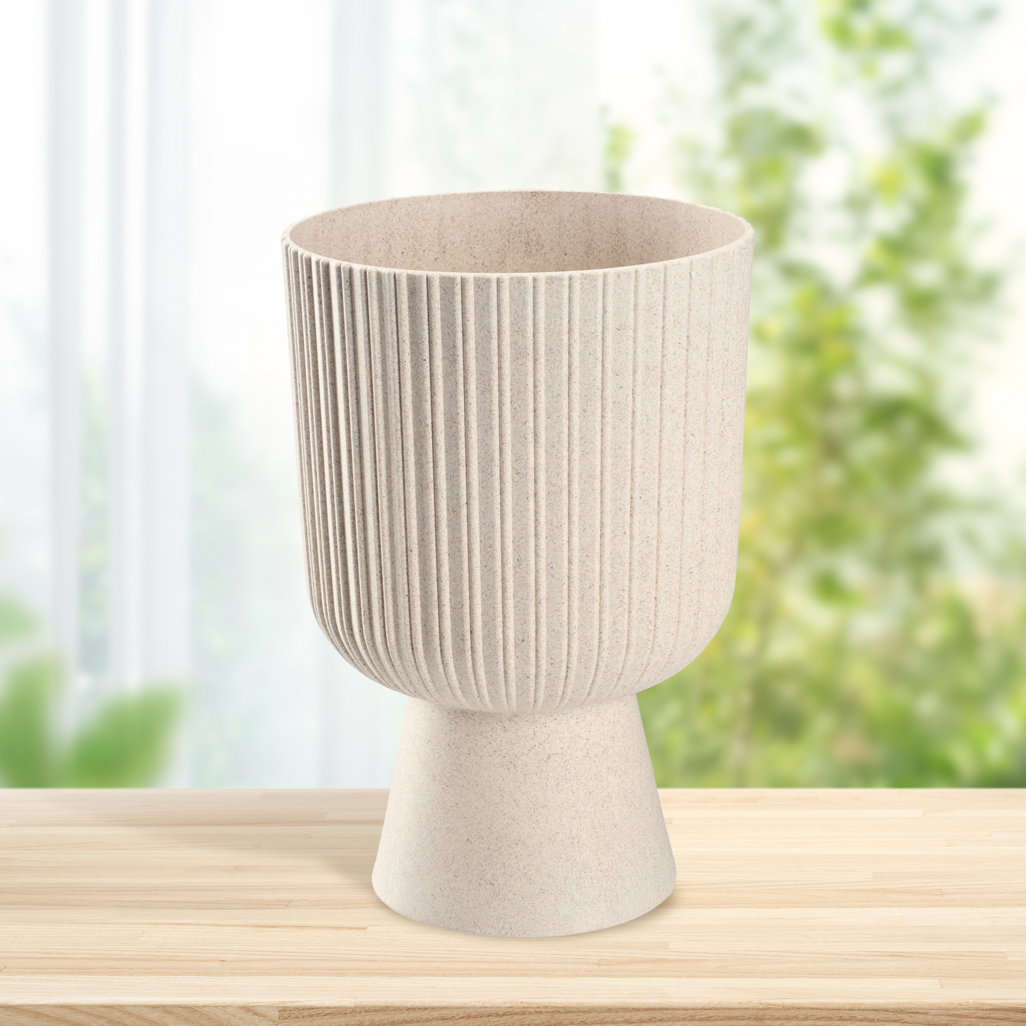 Doniczka na nóżce Golem Eco 14 cm, biała