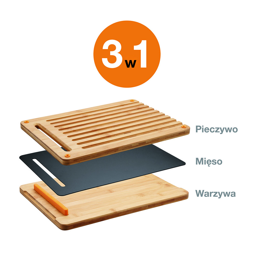 Fiskars 1057550 FF Bambusowy zestaw desek do krojenia