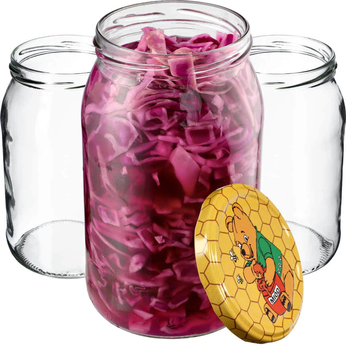 Słoiki na przetwory Simo 900ml 48szt fi 82 mm + wieczka "Miód"