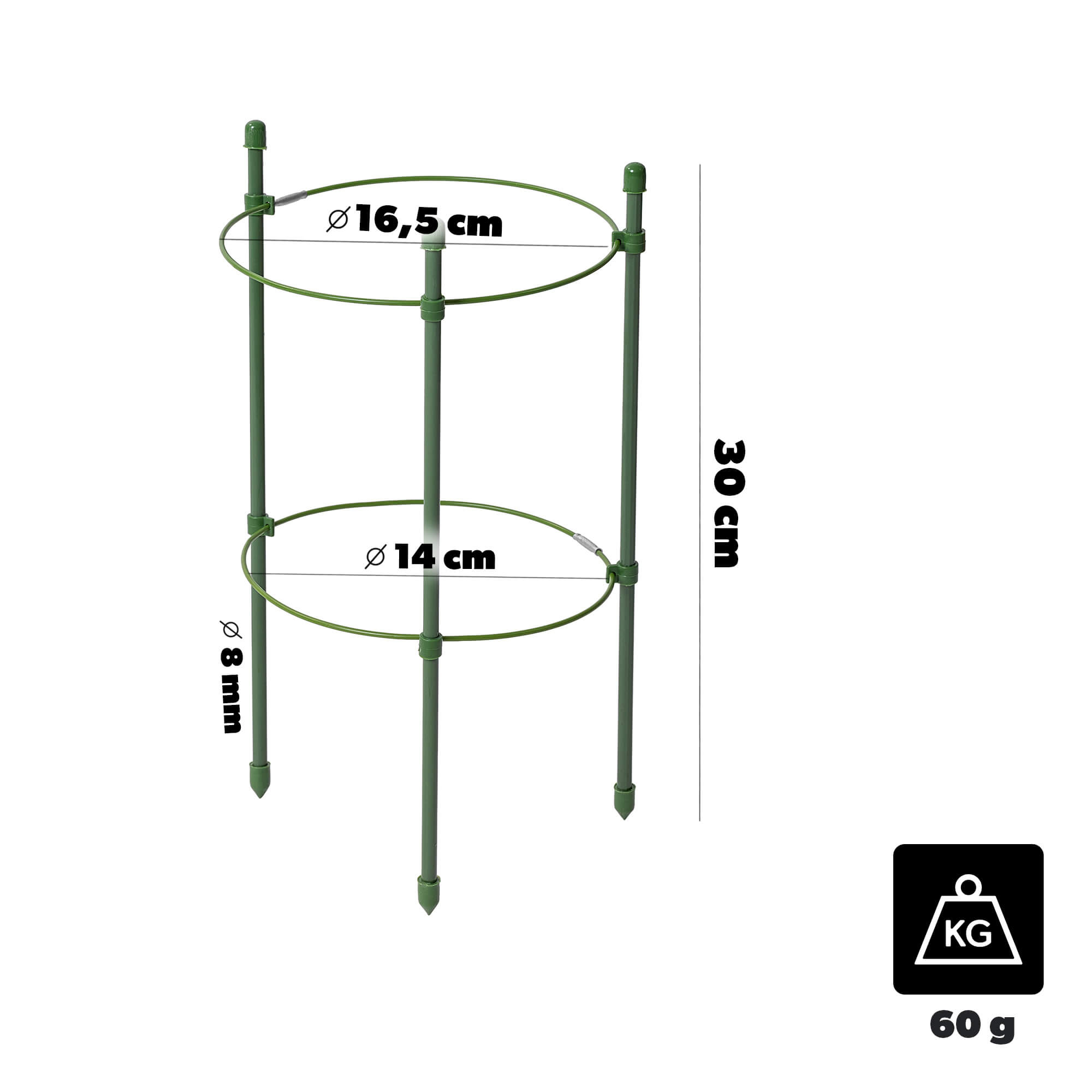 Podpora pierścieniowa do roślin Bodiel 30 cm 3 szt.