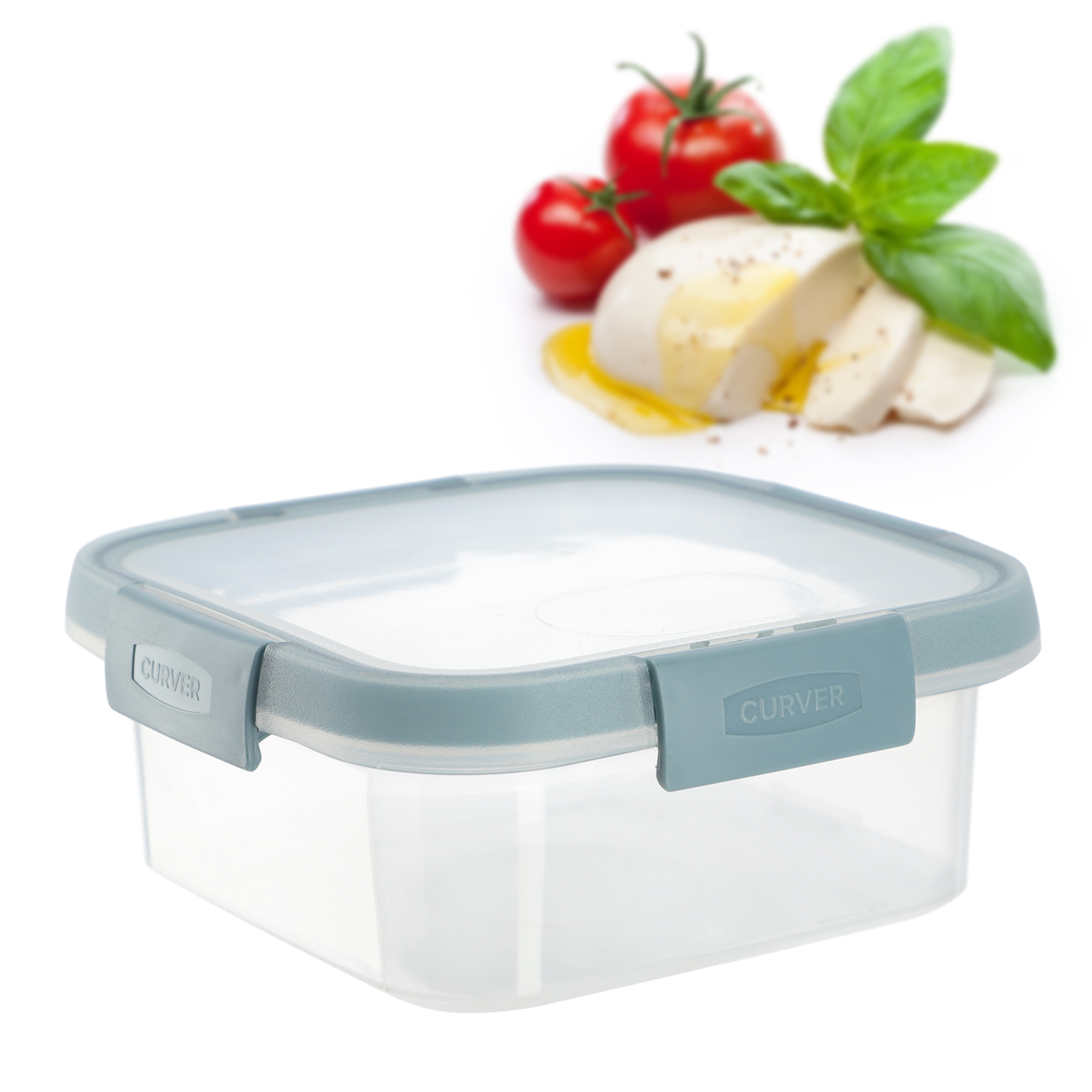 Pojemnik na żywność 0.9L Curver Smart Fresh, szarobłękitny