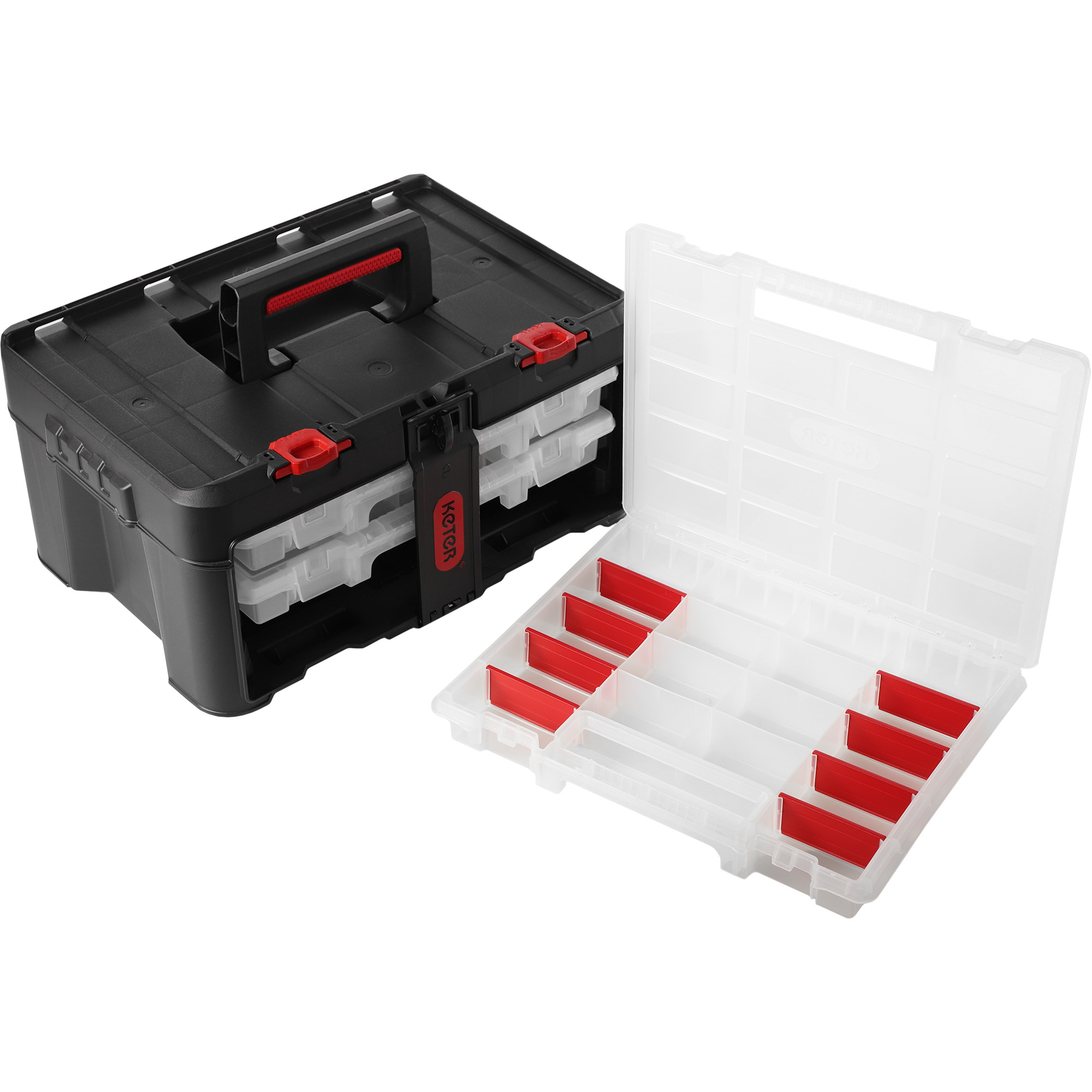 Skrzynka z 3 organizerami Keter Stack 'N' Roll 37,1L