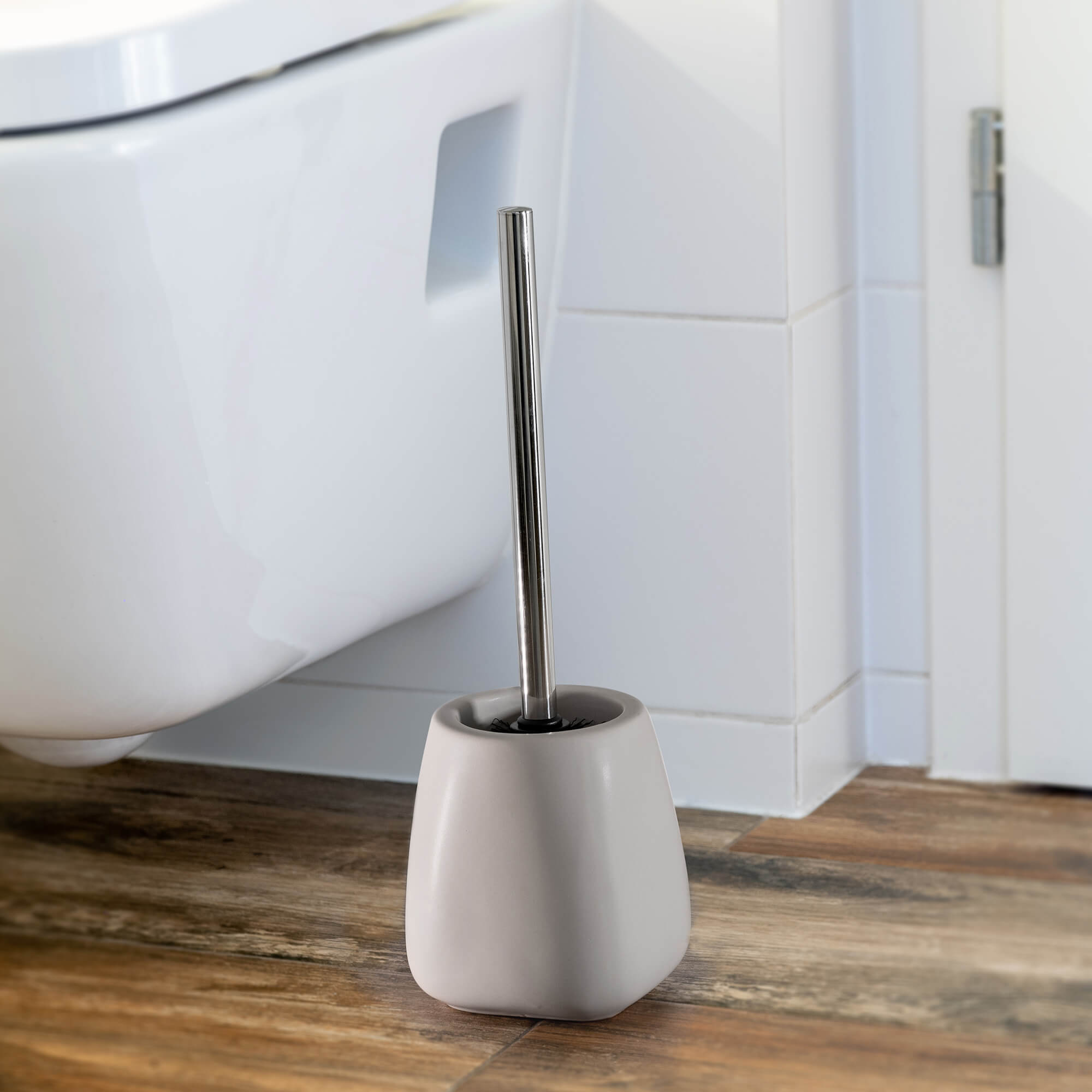 Szczotka do WC z pojemnikiem 36 cm, beżowa
