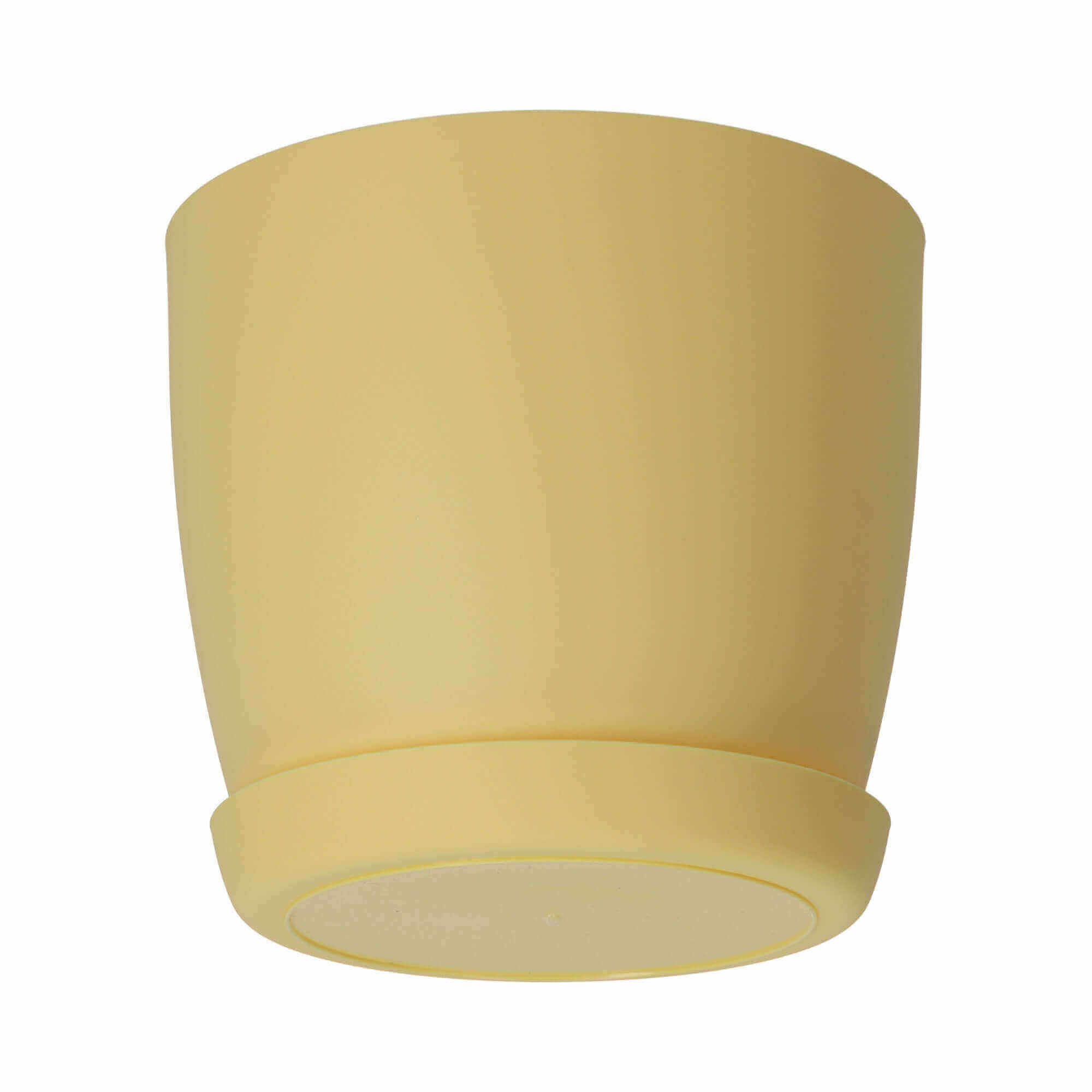 Doniczka Agen z podstawką 9 cm, matowa żółta
