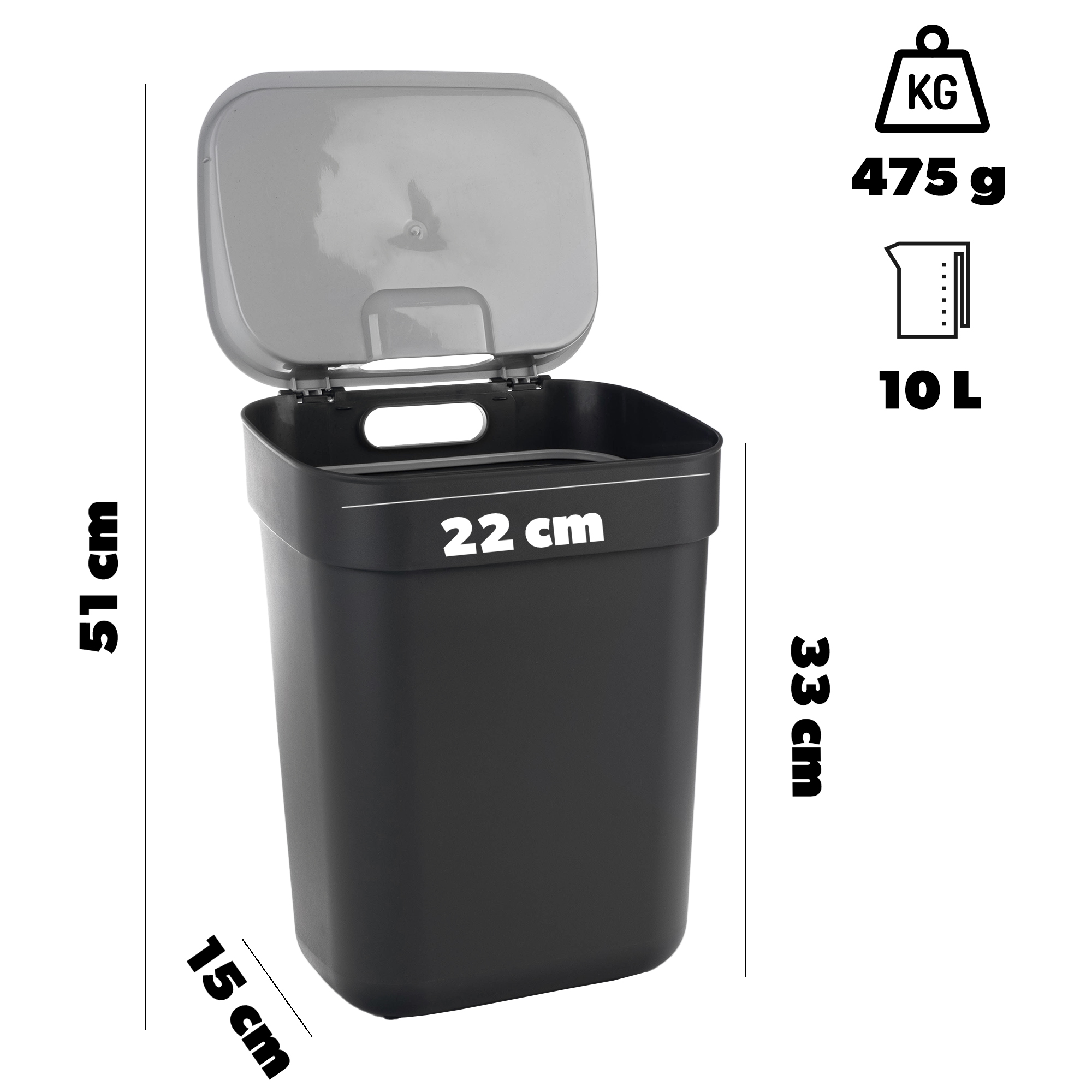 Kosz do segregacji śmieci Curver Ready to Collect 10L szary