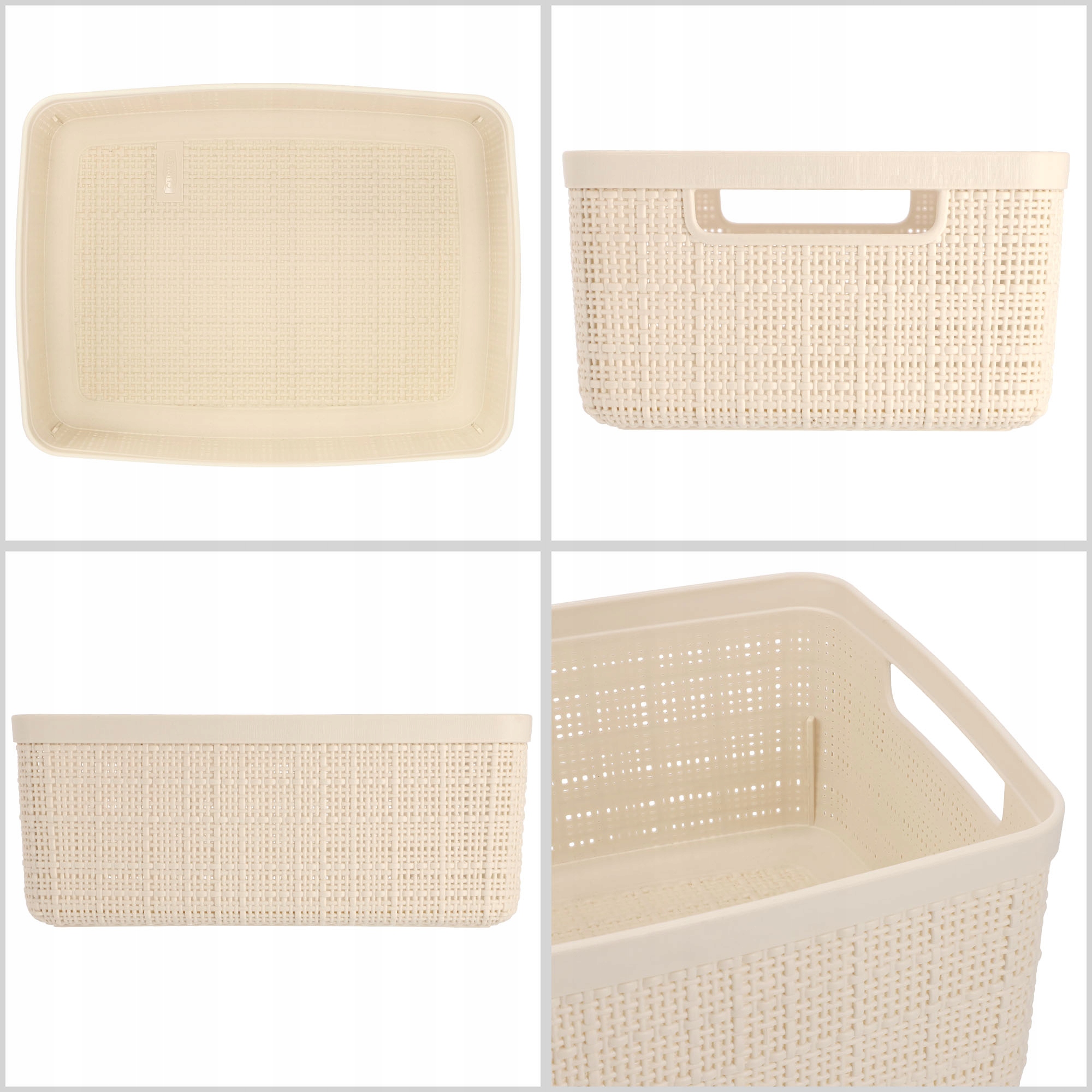 Pojemnik do przechowywania 5L Curver Jute, kremowy