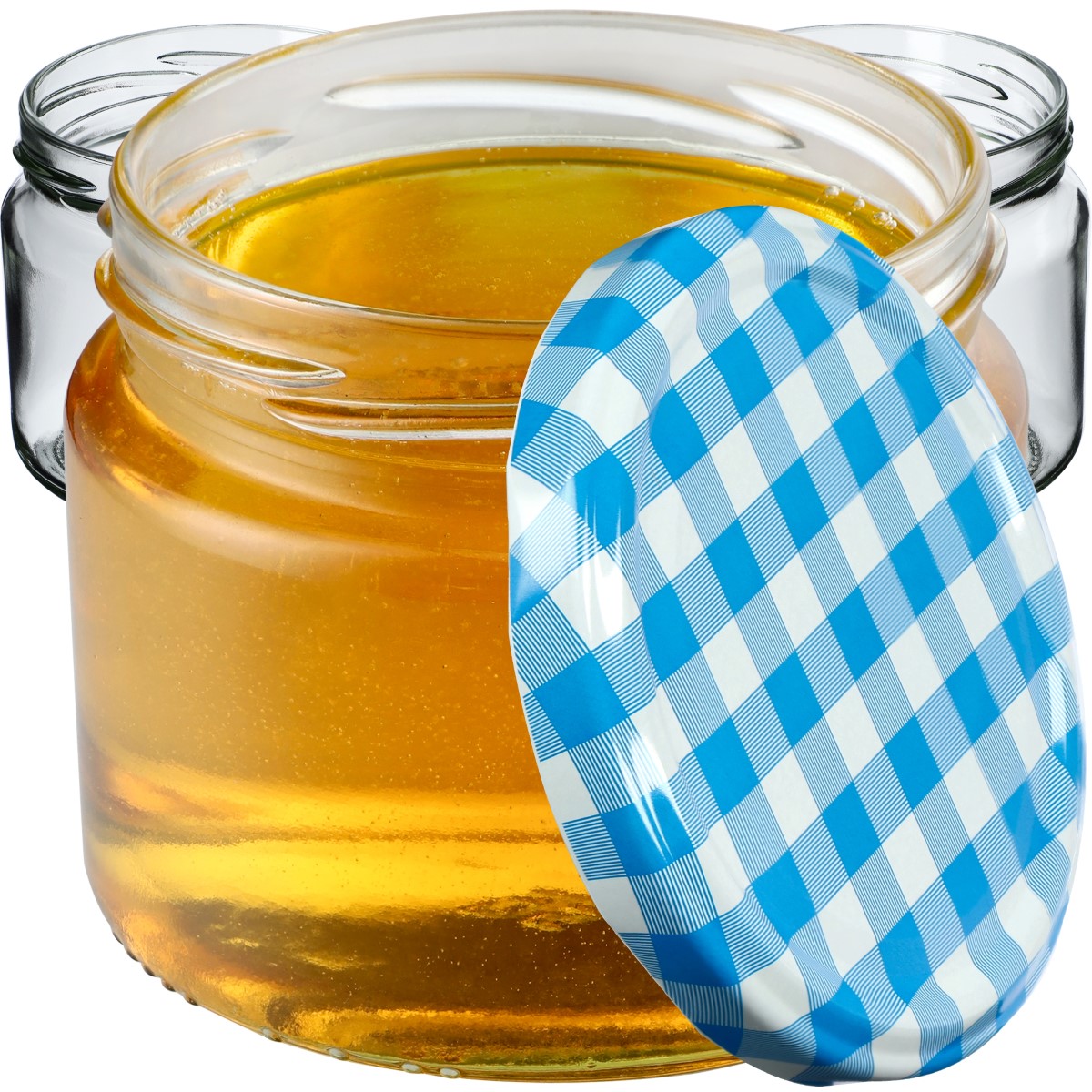 Słoiki na przetwory Sonka 330ml 10szt fi 82 mm + wieczka "Niebieska Krata"
