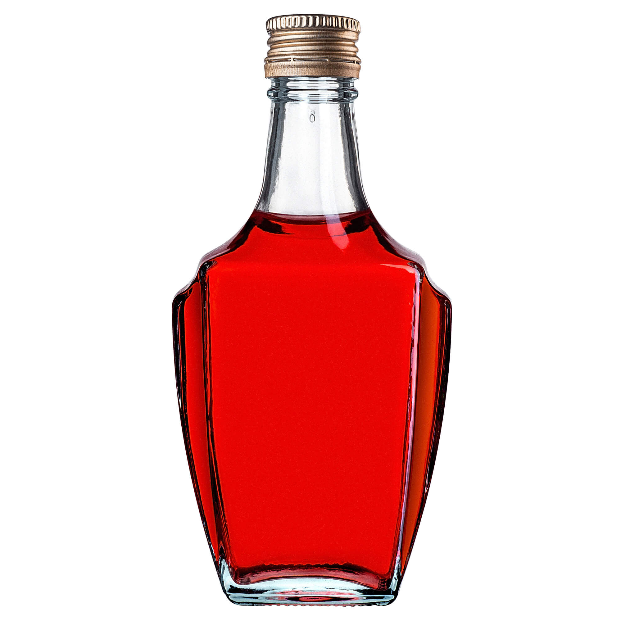 Szklana butelka na nalewkę Faenza 250ml ze złotą zakrętką 1 szt.