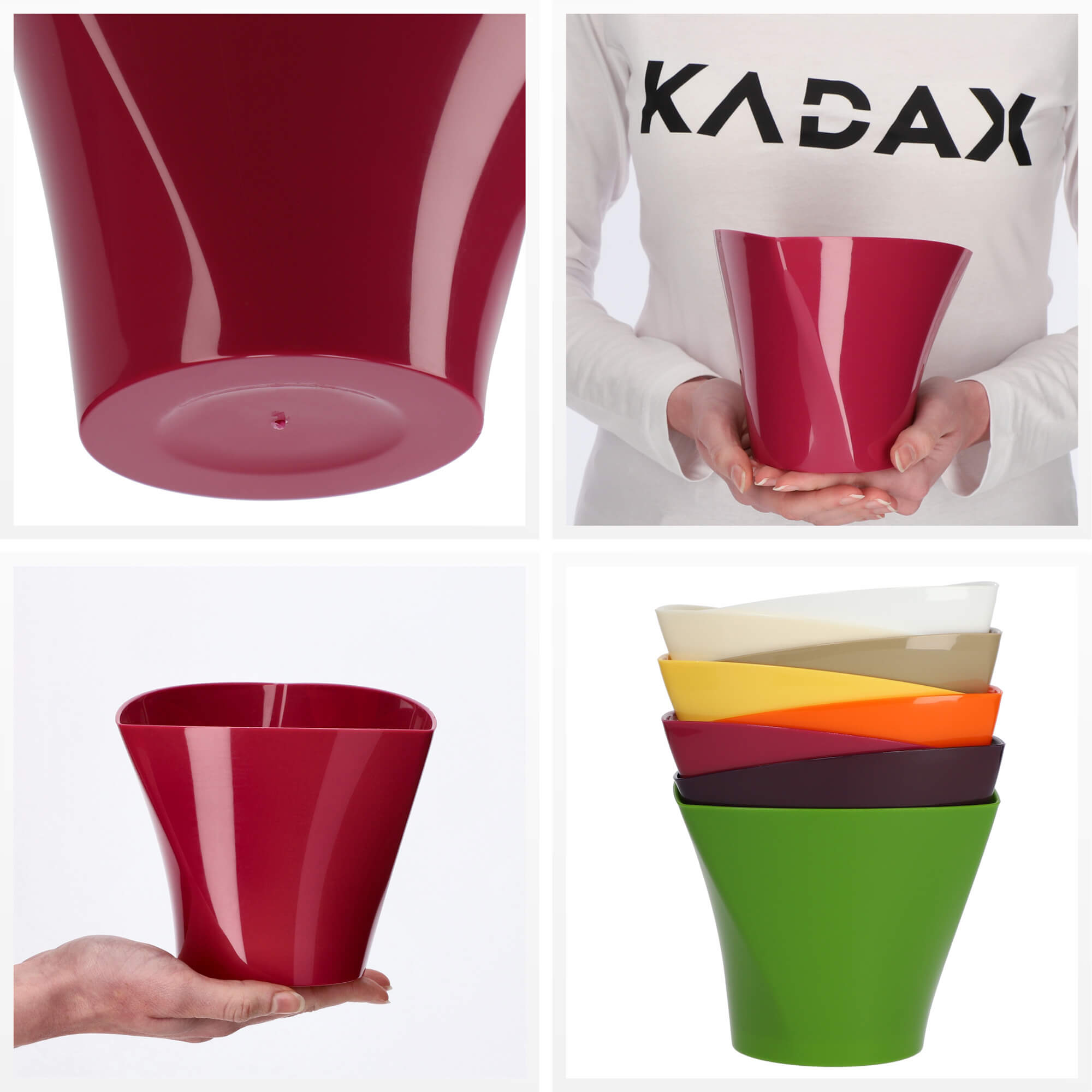 Doniczka na kwiaty Sisco 15 cm, amarantowa