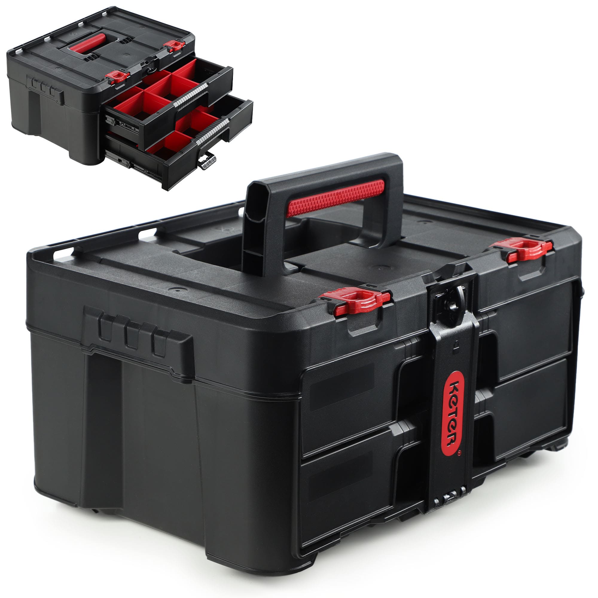 Skrzynka z 2 szufladami Keter Stack 'N' Roll 37,1L