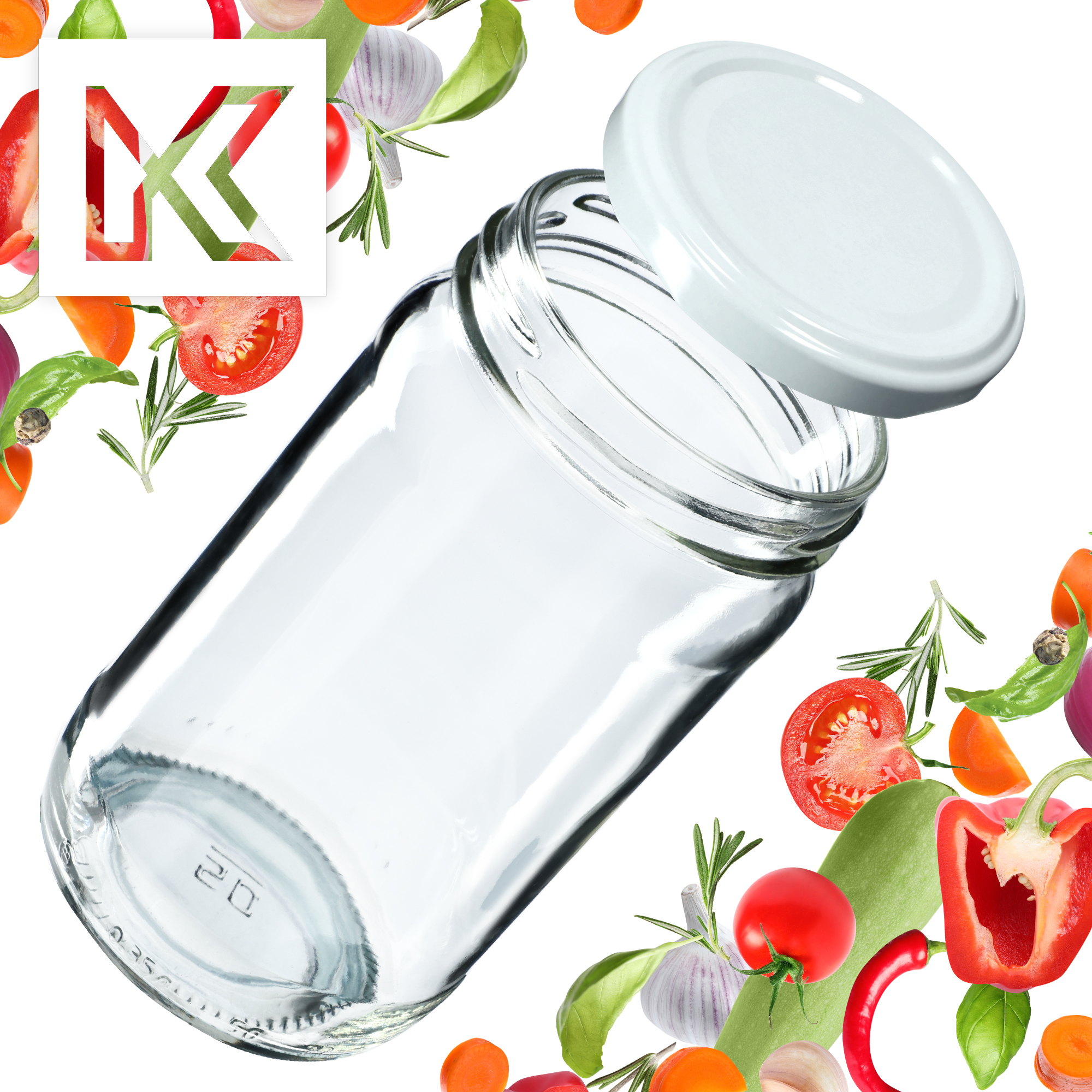 Słoiki na przetwory Gera 350ml fi 66 mm 100szt + białe wieczka