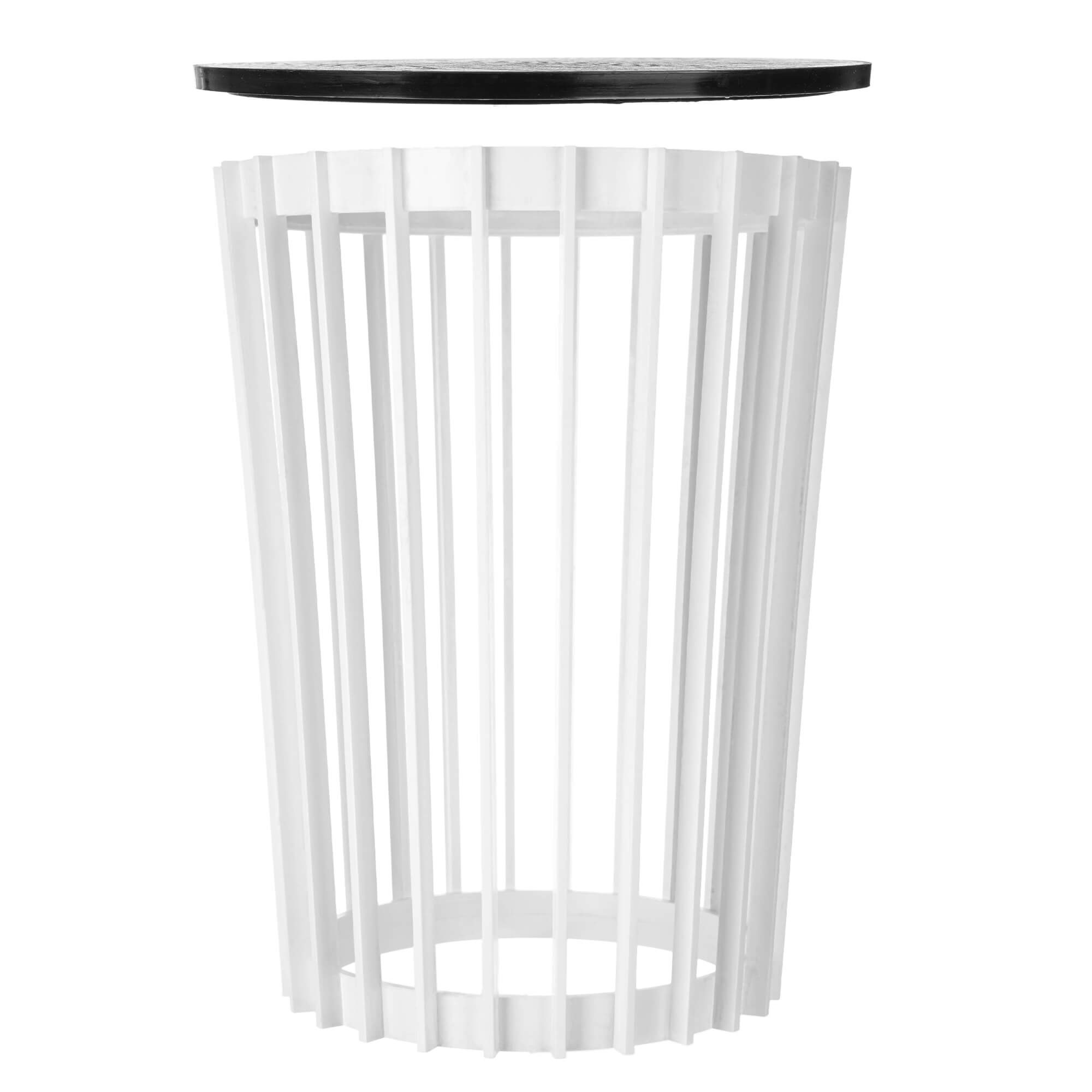 Kwietnik dwustronny Aytre 54 cm biały + blat czarny