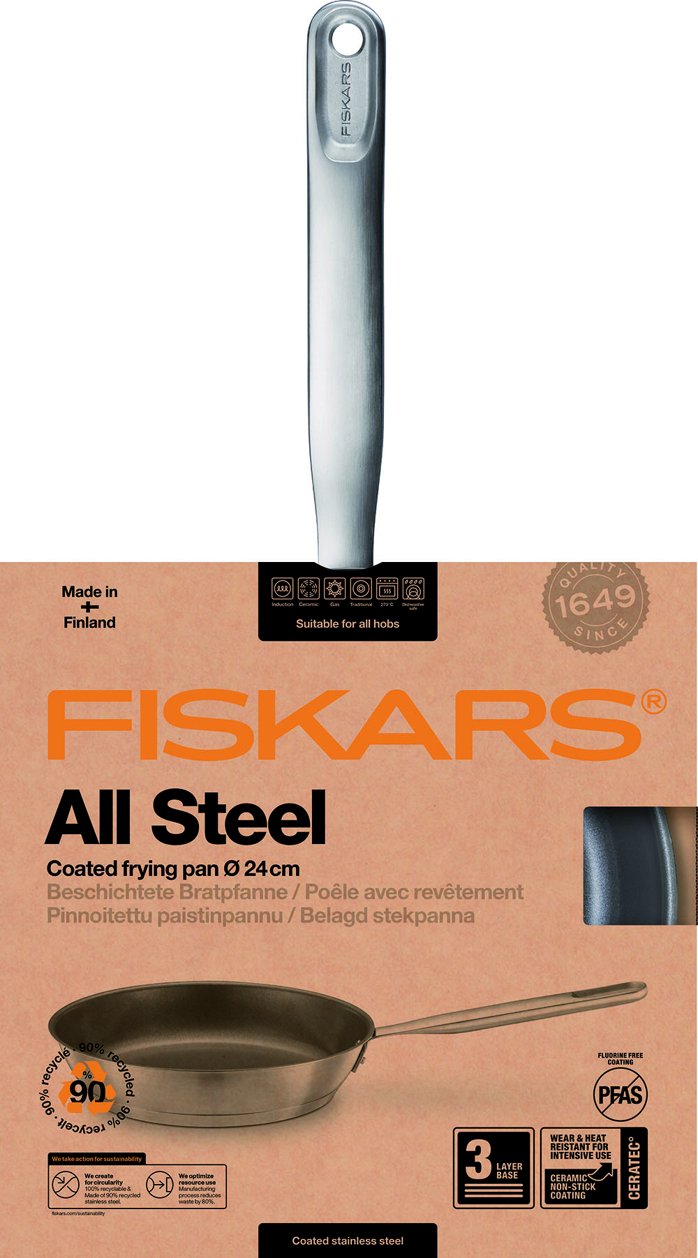 Fiskars 1064743 All Steel Patelnia 24 cm