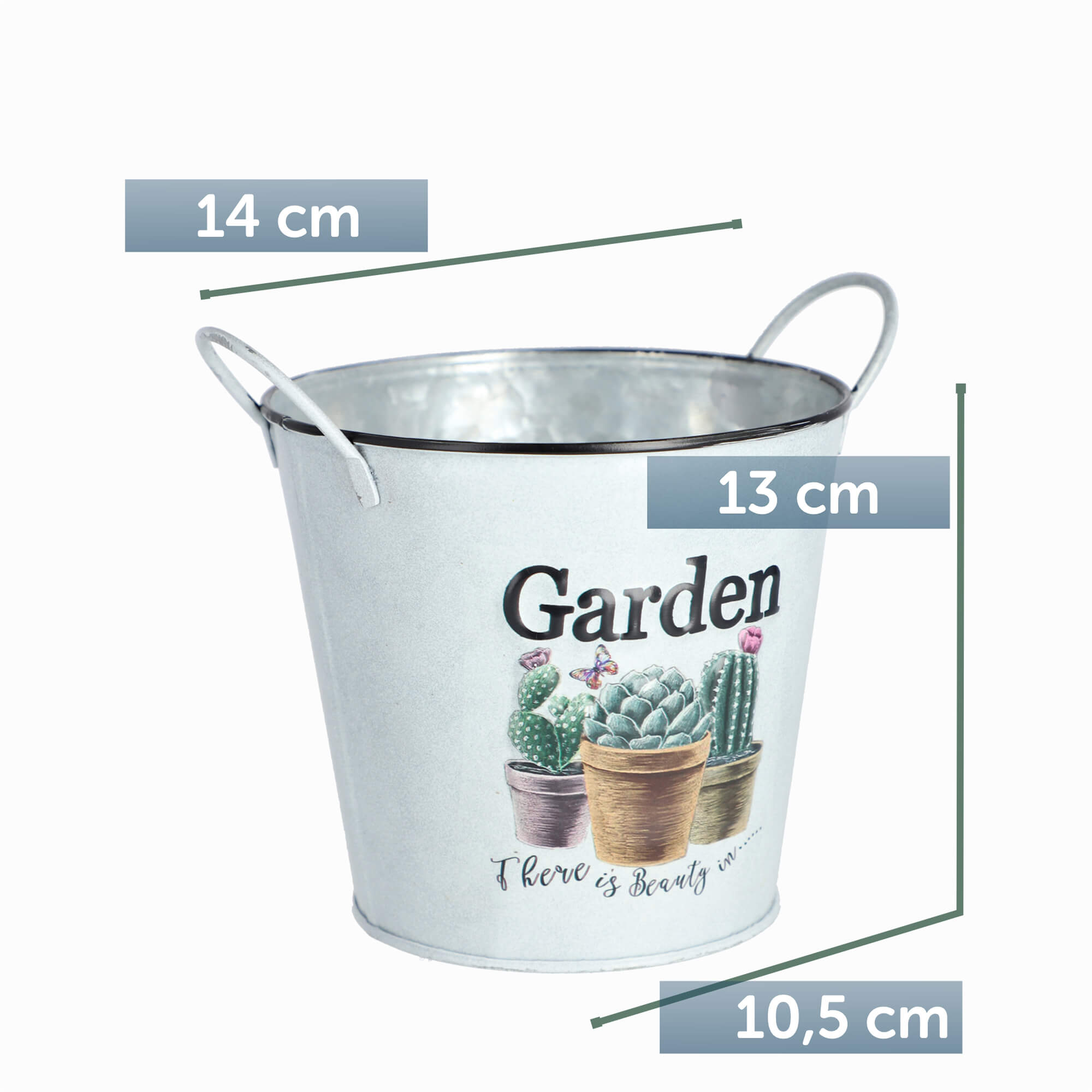 Osłonka na doniczkę okrągła Negru 14 cm, jasna szara
