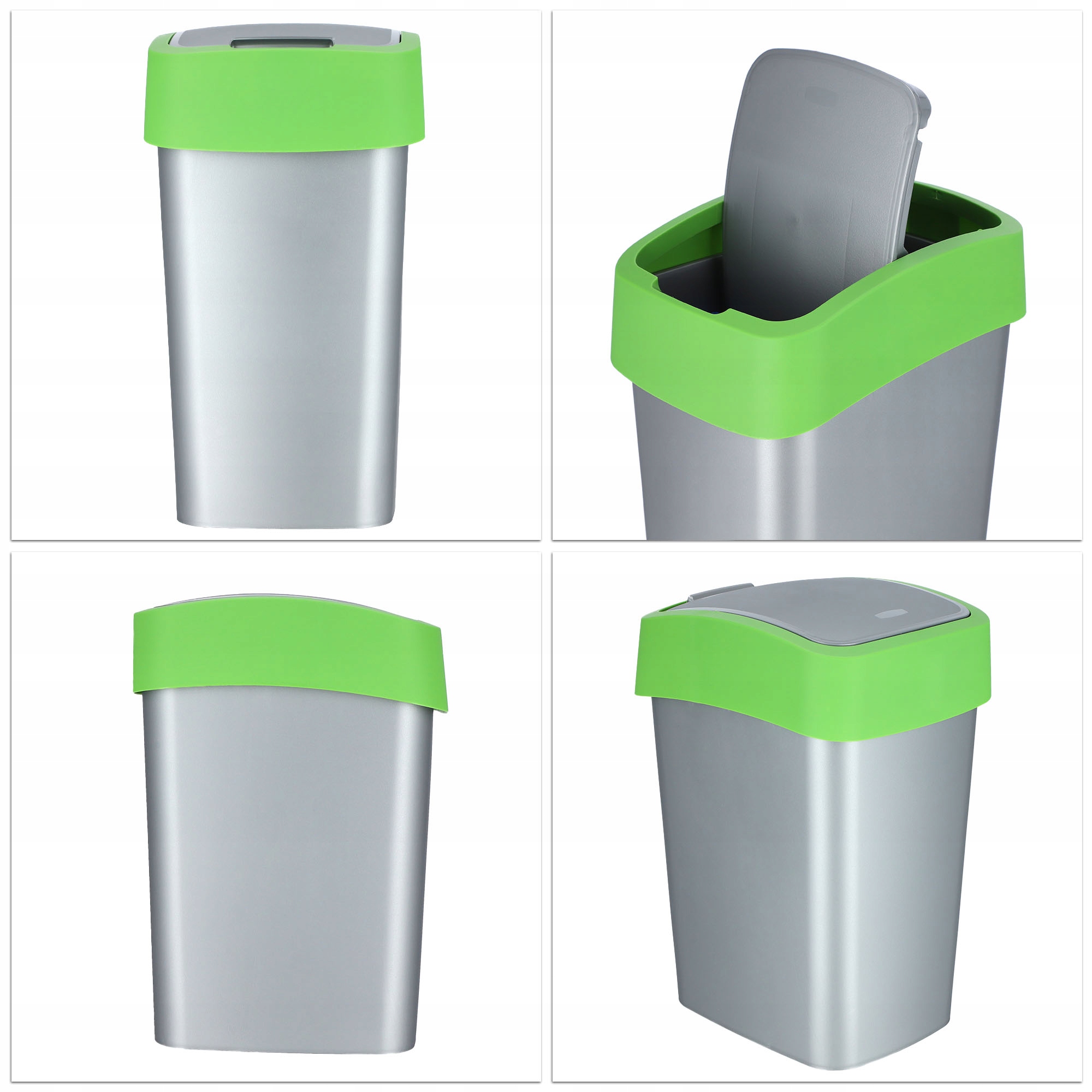 Kosz na śmieci Curver Flip Bin 50L, zielony