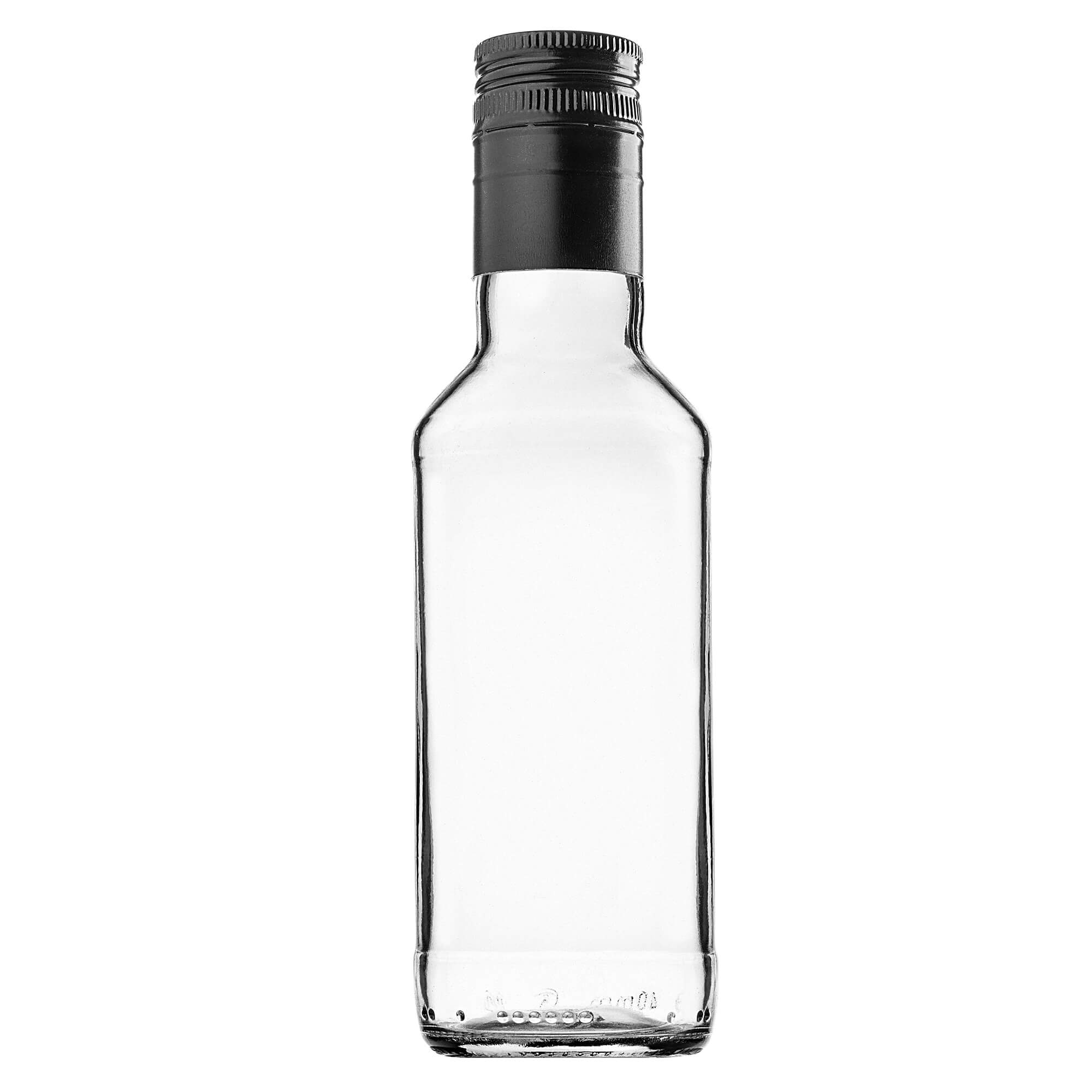 Szklana butelka Monopol 200ml z długą czarną zakrętką 1 szt.