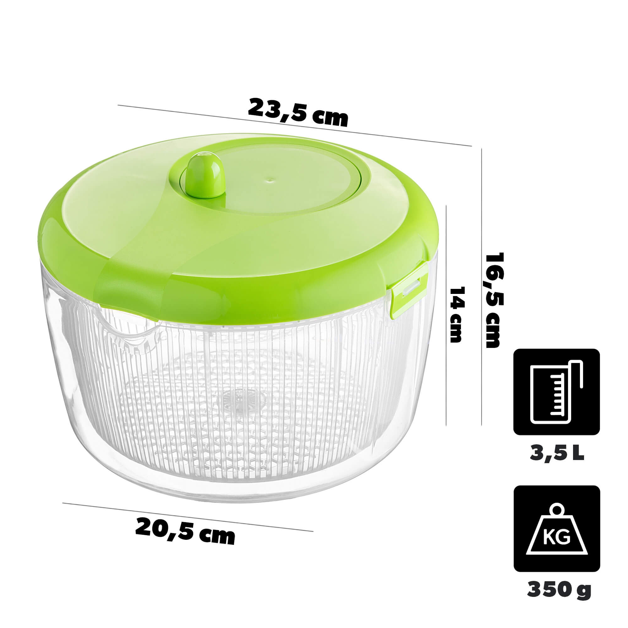 Wirówka do sałaty Nistos 3.5L zielona