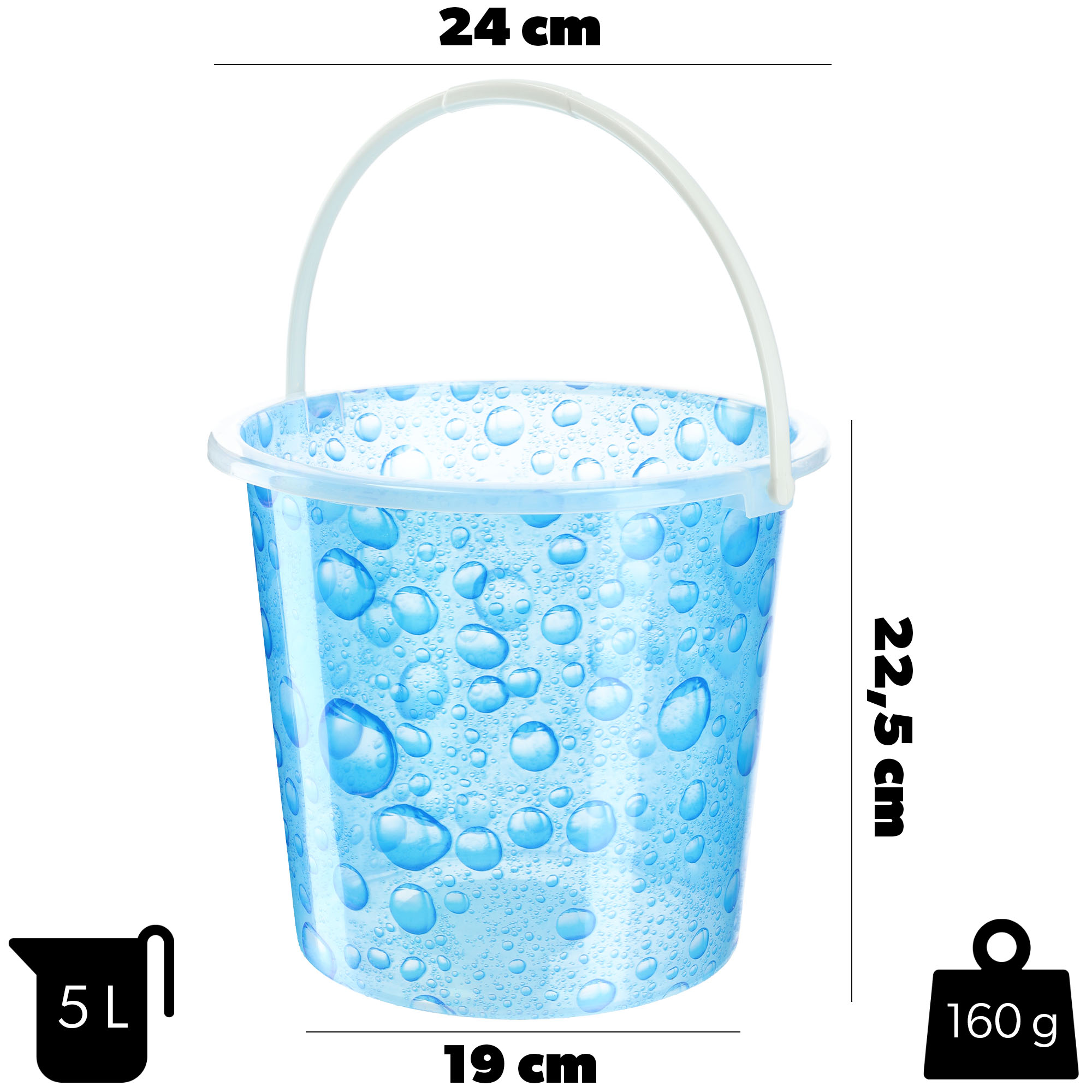 Wiadro plastikowe Ars 5L woda