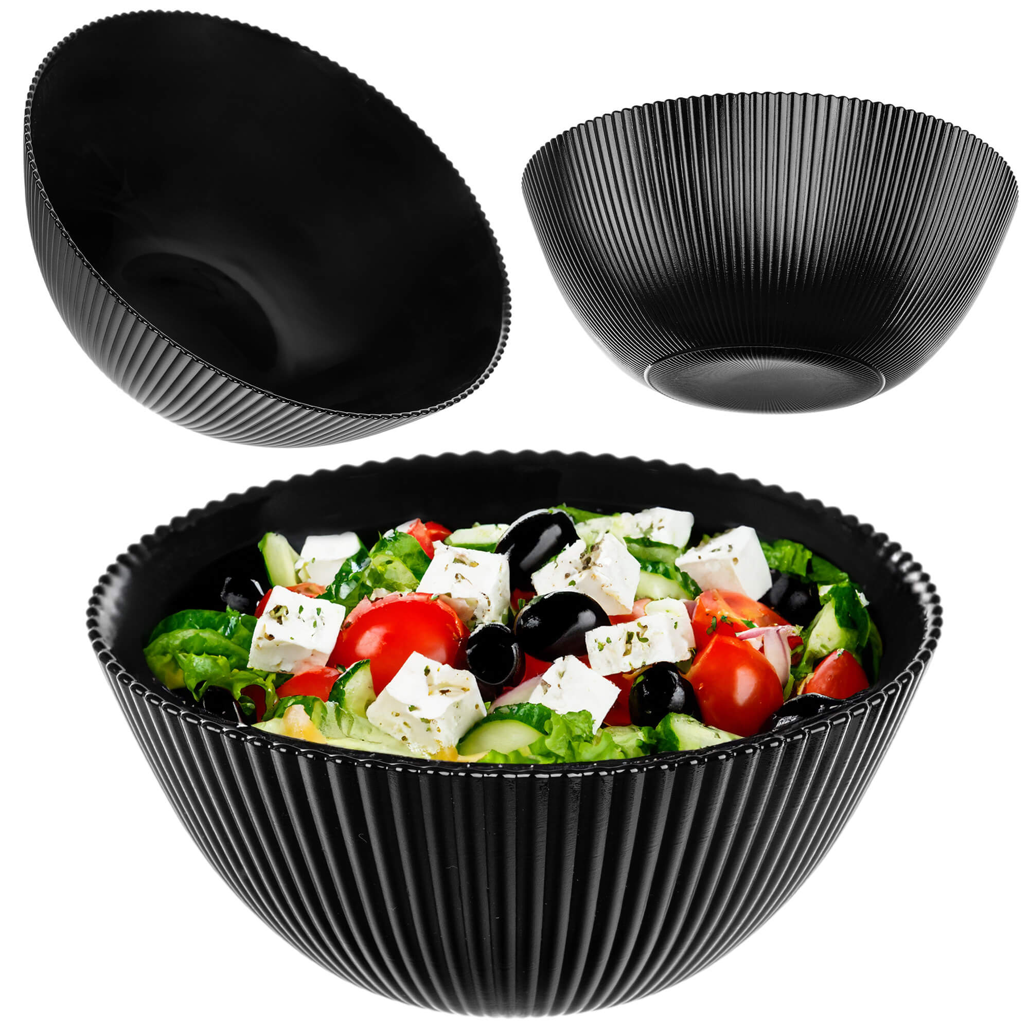 Zestaw obiadowy Regno salaterka 20 cm + talerz deserowy + talerz płytki czarny 1 kpl.