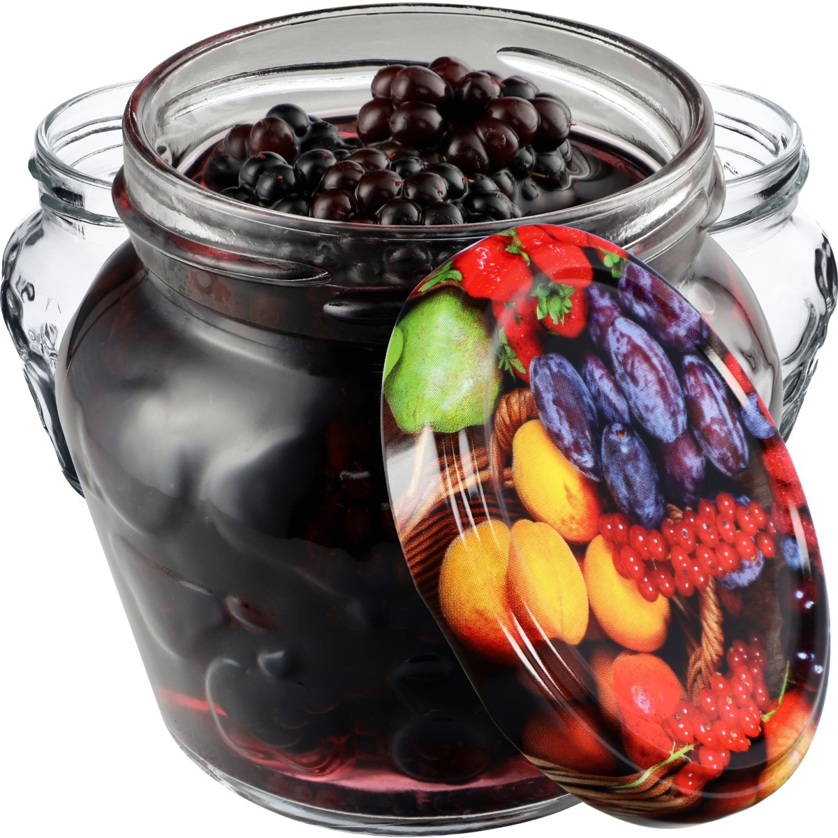 Słoiki Kemi 200ml 10szt fi 66 mm + wieczka "Mix Owoców"