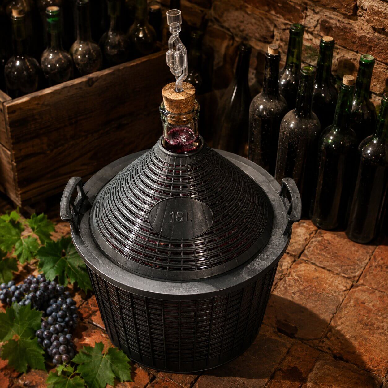 Balon Gąsior na wino Alatri z wąskim otworem 15L