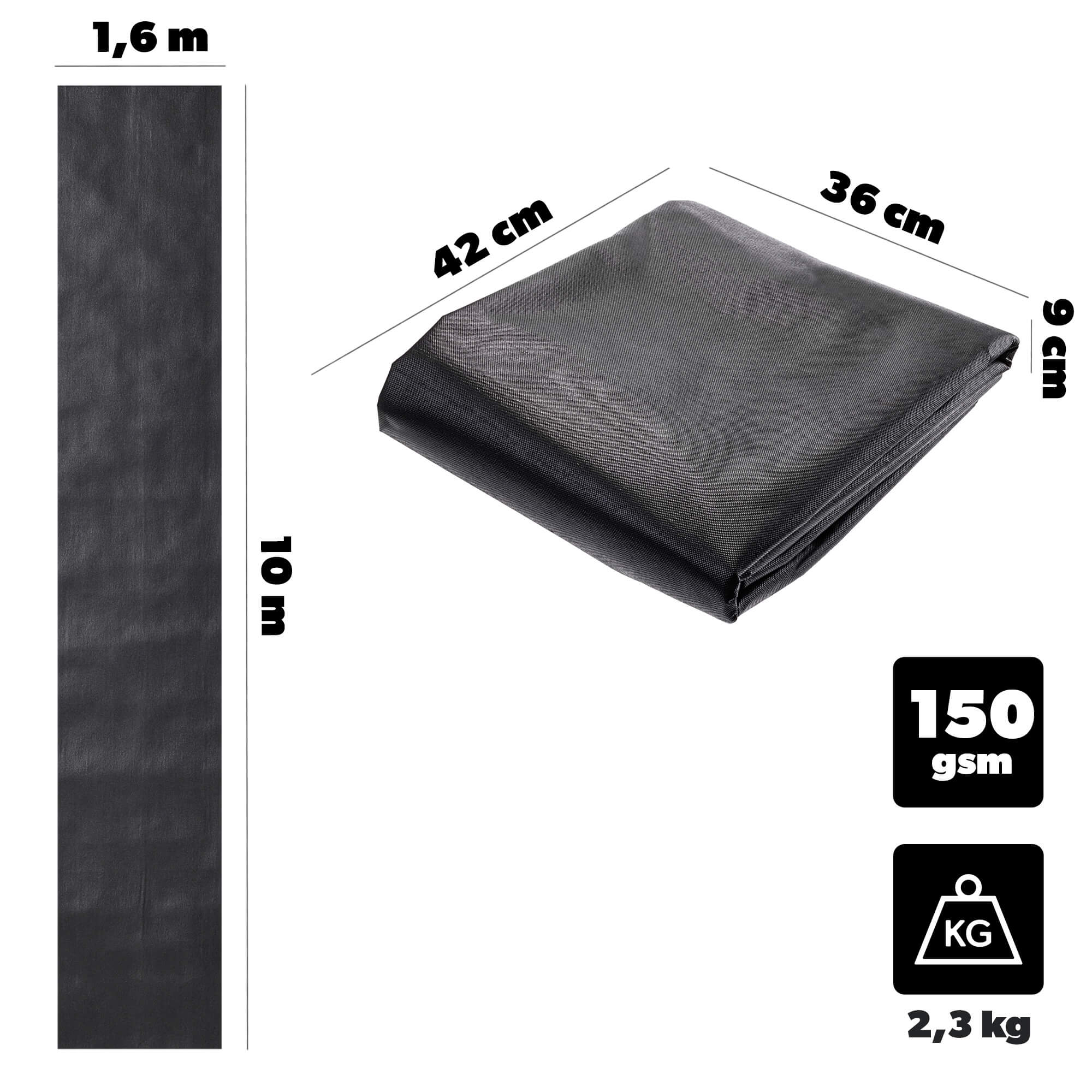 Agrowłóknina ogrodowa Nespoux ściółkująca 1.6 x 10 m 150 g/m² czarna