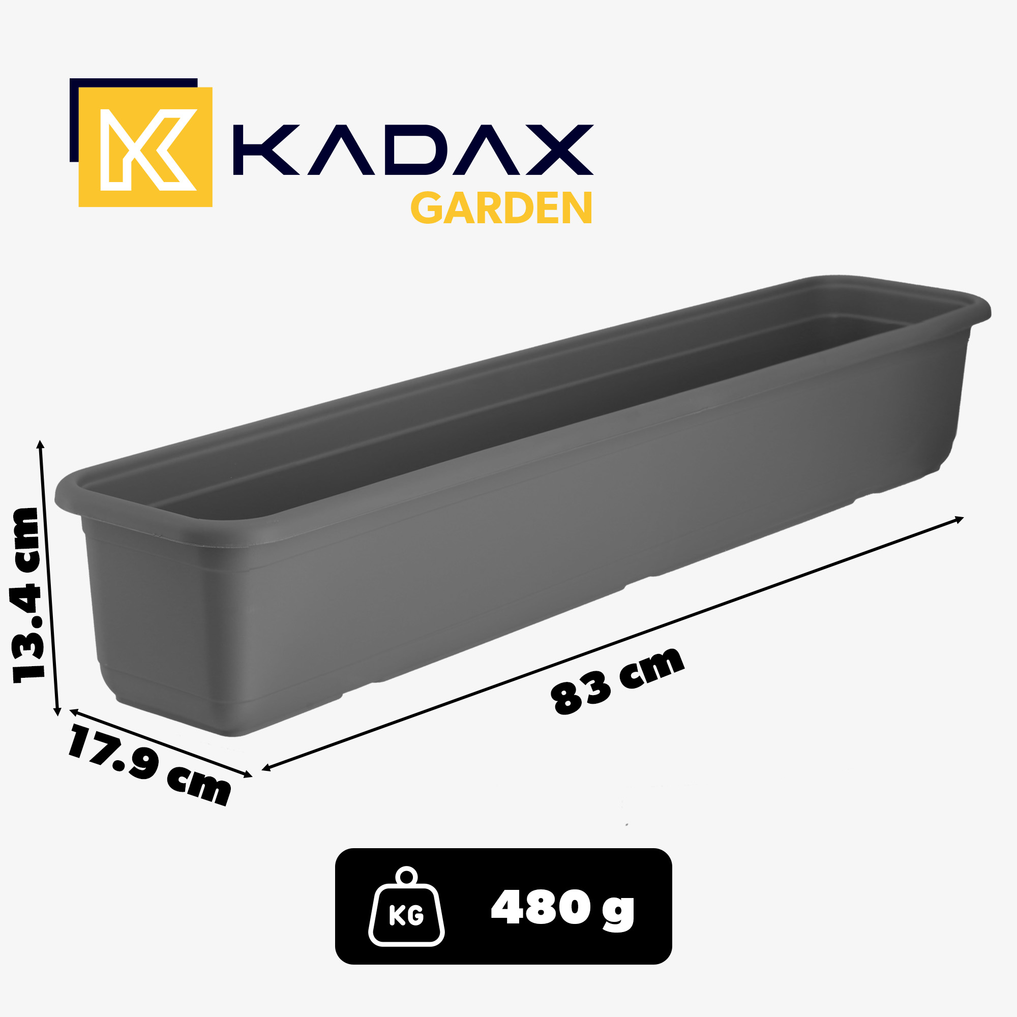 Skrzynka balkonowa Evron 80 cm, antracyt