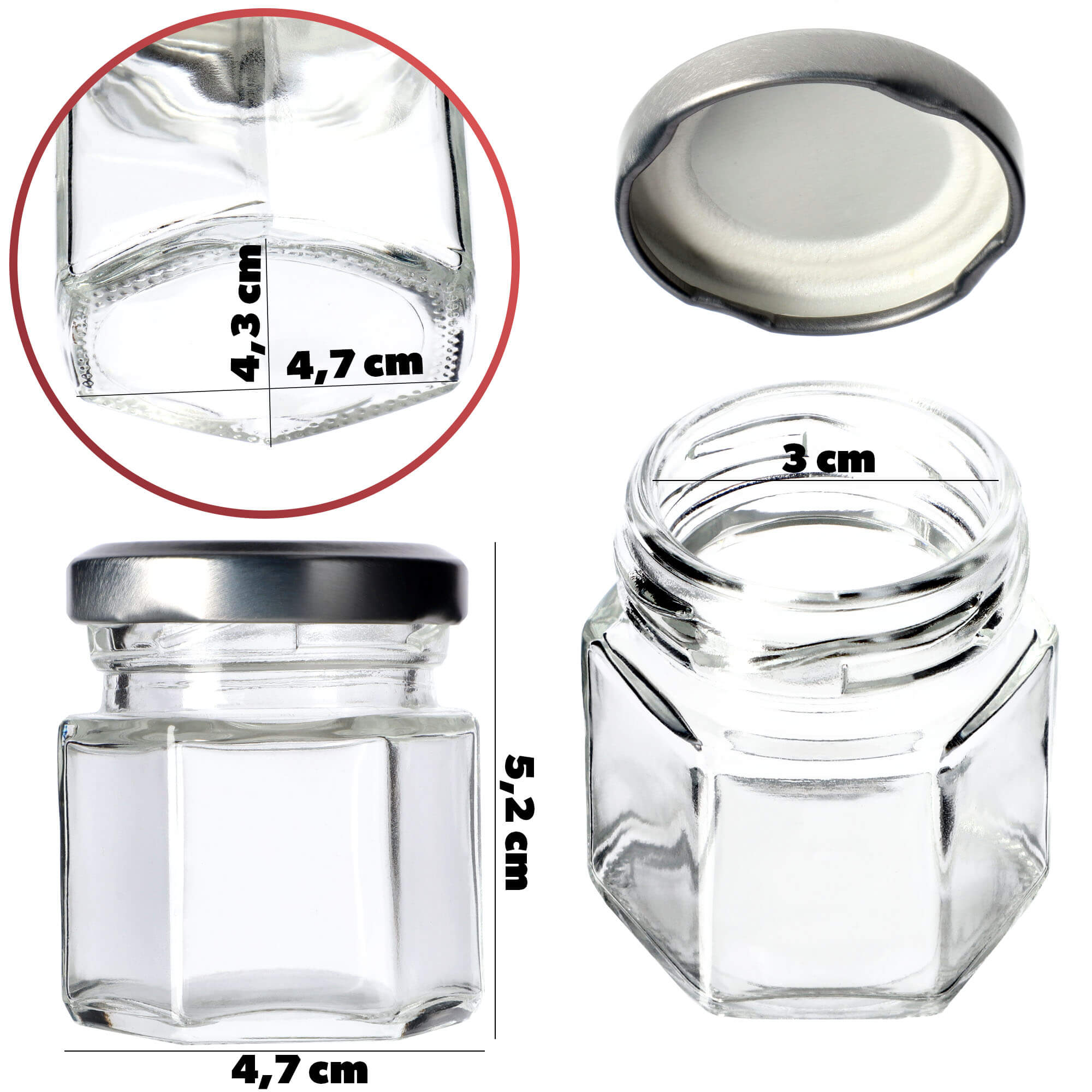 Słoik na przyprawy Yenne Yenne z zakrętką 6 szt. 30 ml