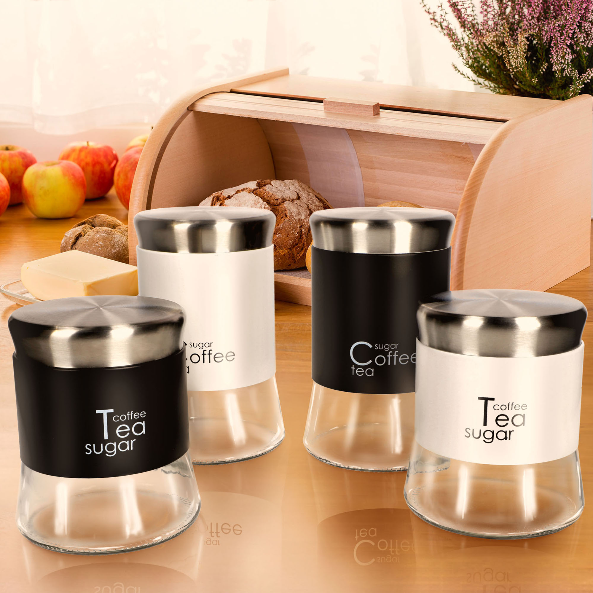 Zestaw pojemników kuchennych 1100 ml + 800 ml, białe