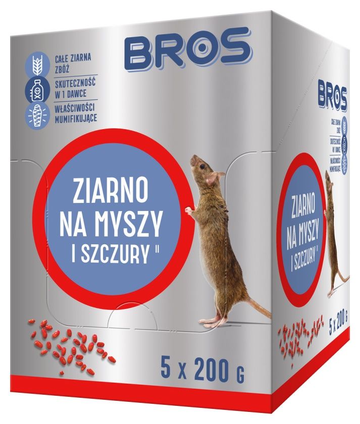 Bros Ziarno na myszy i szczury 5 x 200g