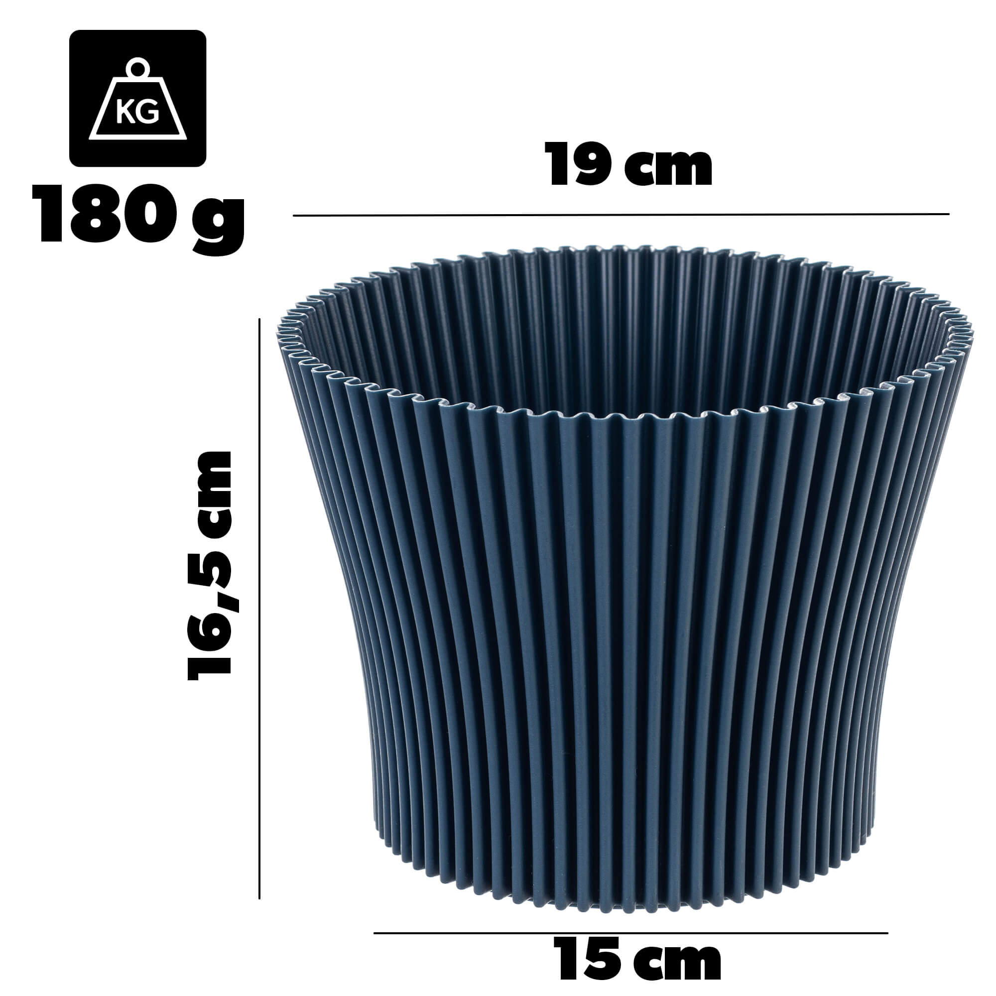 Doniczka na kwiaty Estrela 19cm granatowy