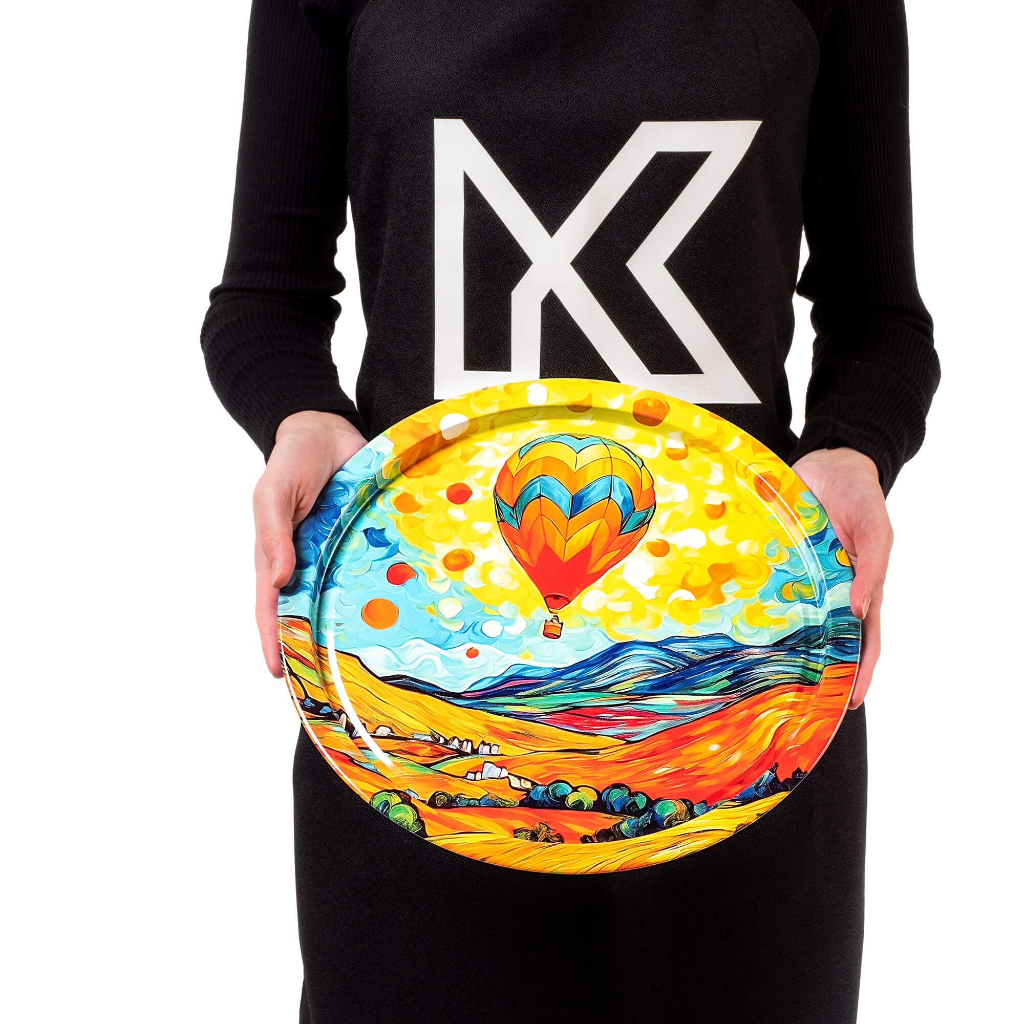 Taca okrągła litografowana Terzone 32.5 cm metalowa "Balon"